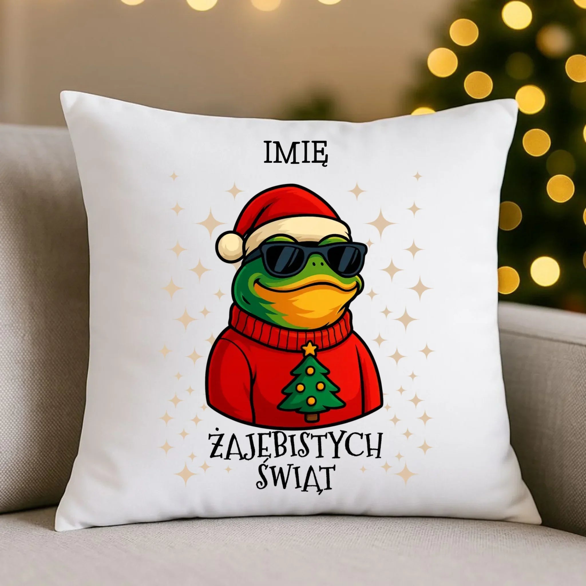 Poduszka świąteczna - Żajebistych Świąt - personalizowana BN144 - StoryCups.pl