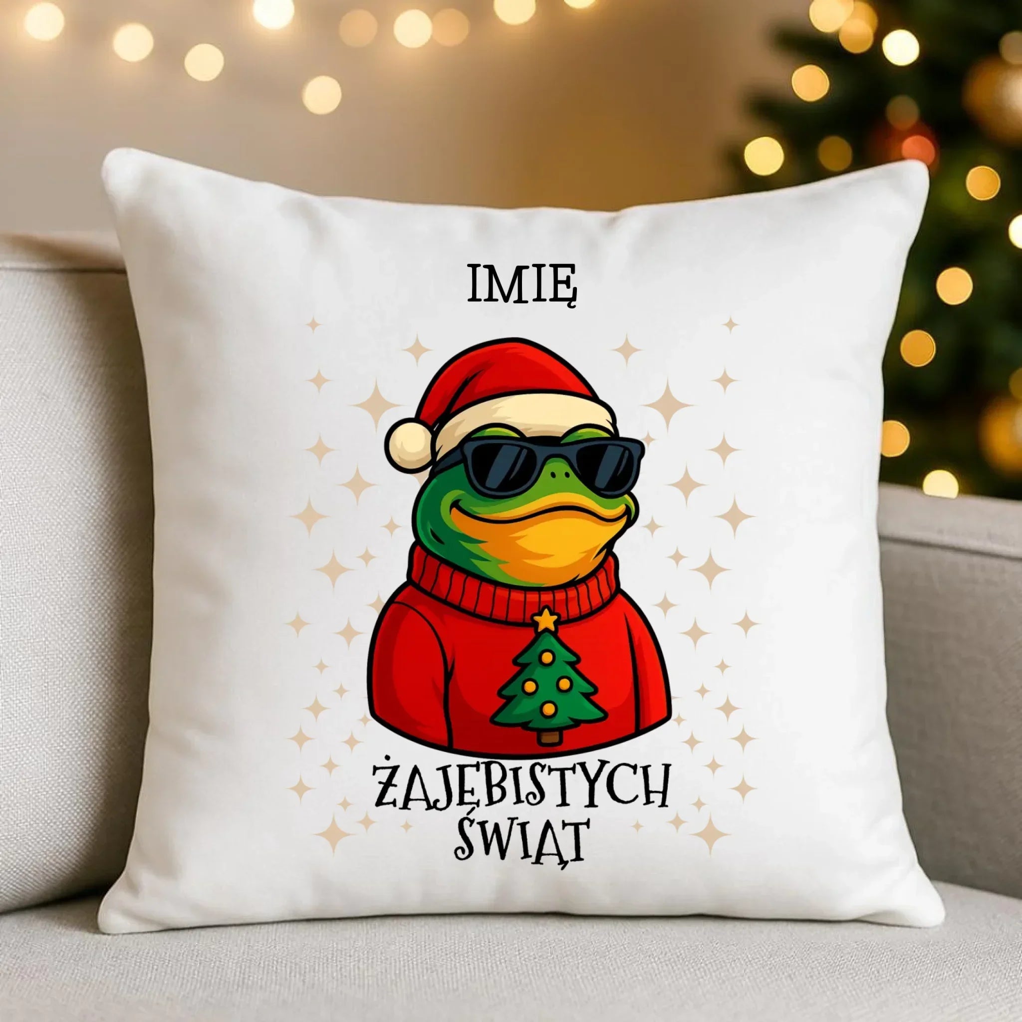 Poduszka świąteczna - Żajebistych Świąt - personalizowana BN144 - StoryCups.pl