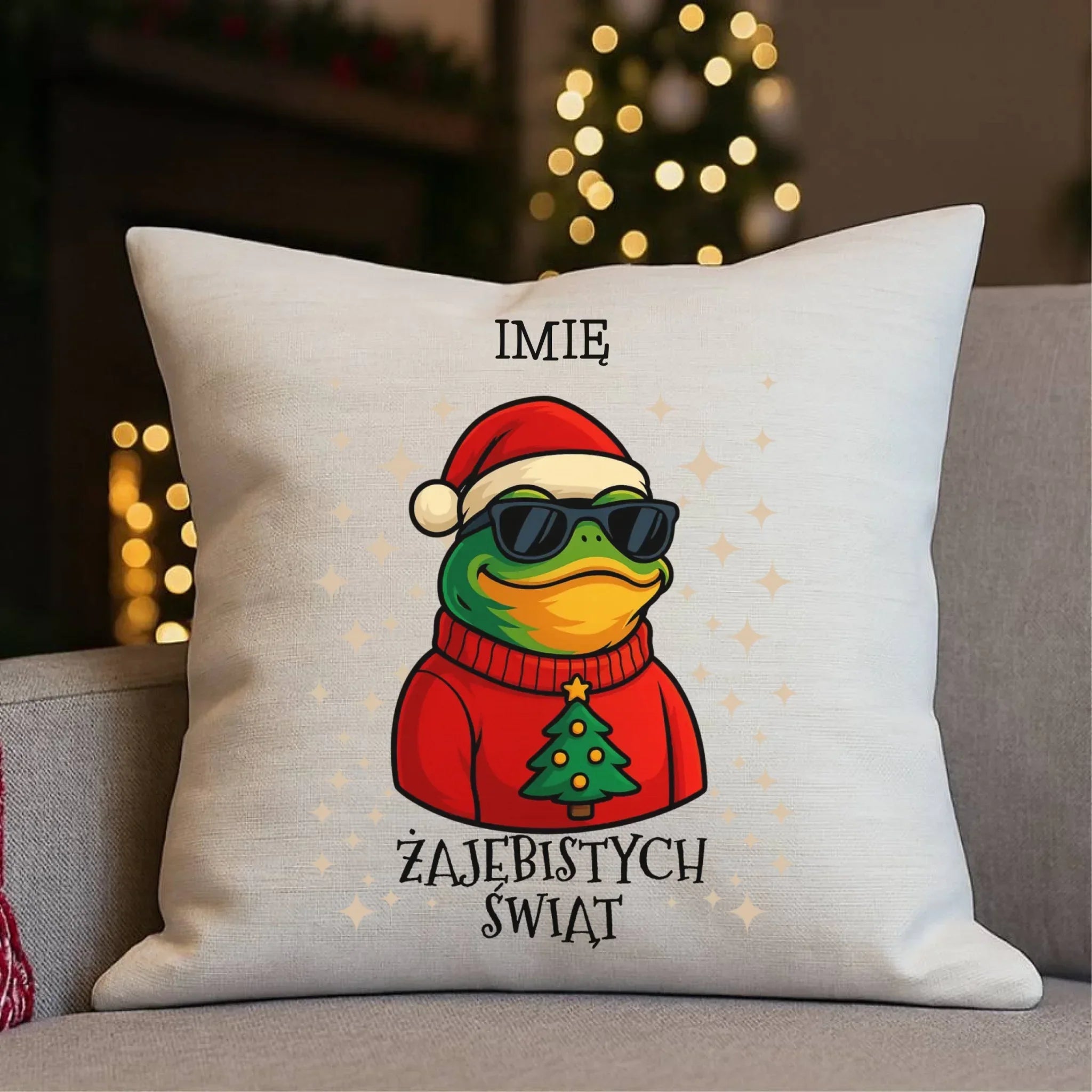 Poduszka świąteczna - Żajebistych Świąt - personalizowana BN144 - StoryCups.pl
