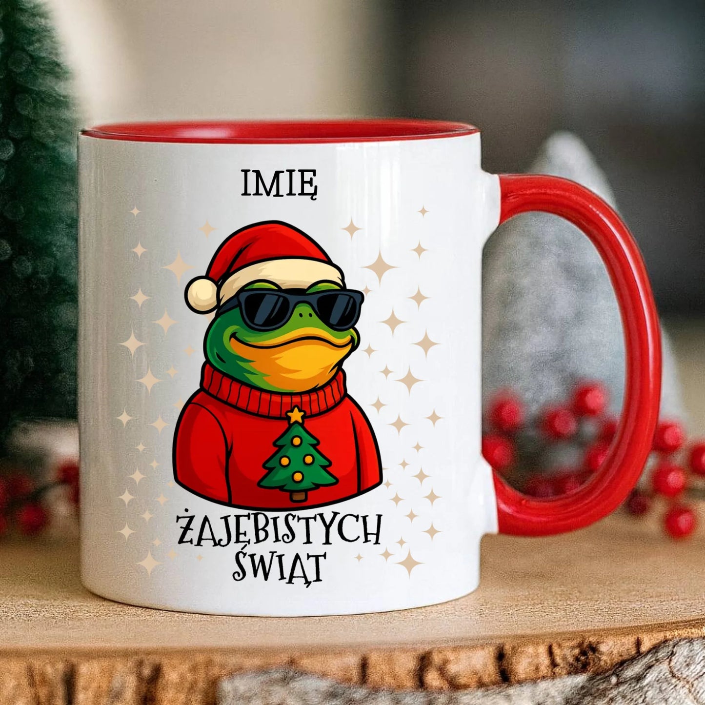 Kubek świąteczny - Żajebistych Świąt - personalizowany BN144