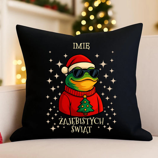 Poduszka dekoracyjna świąteczna - Żajebistych Świąt - personalizowana BN144