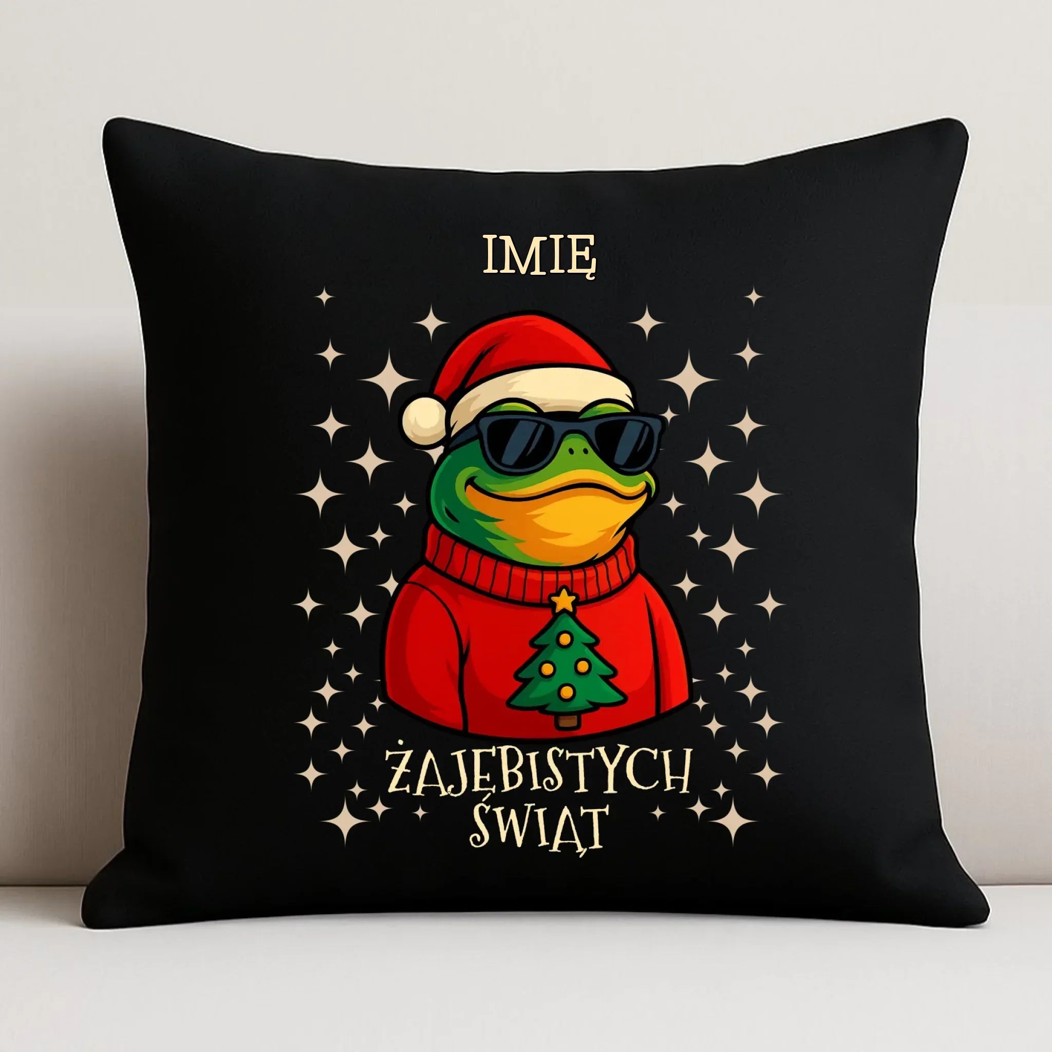Poduszka dekoracyjna świąteczna - Żajebistych Świąt - personalizowana BN144 - StoryCups.pl