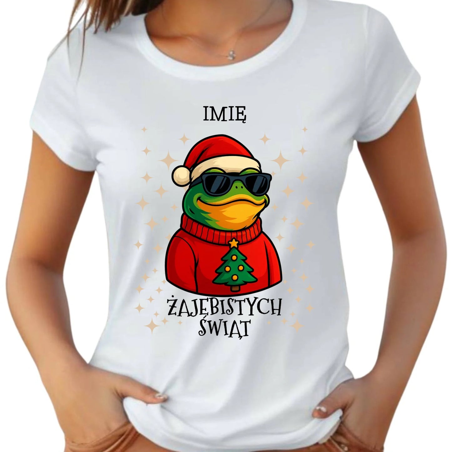 Koszulka damska świąteczna - Żajebistych Świąt - personalizowana BN144