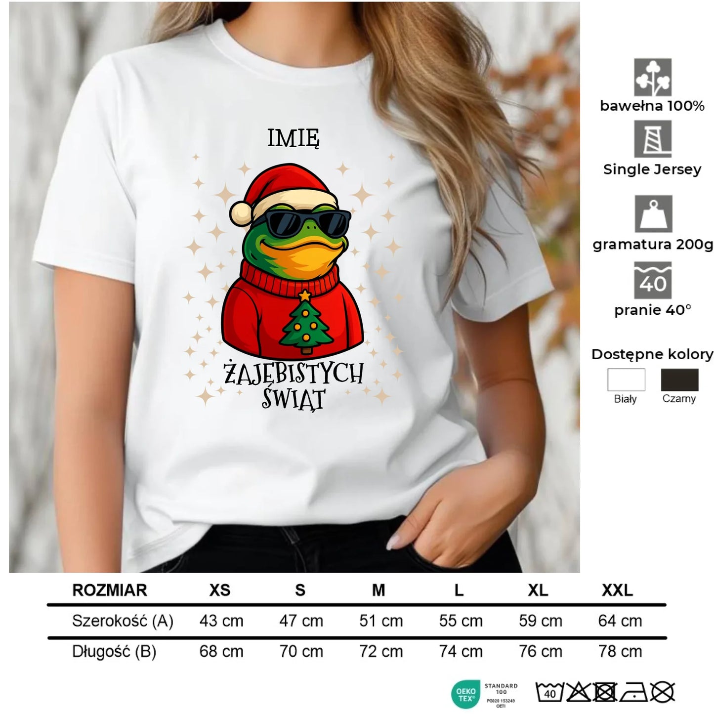 Koszulka damska świąteczna - Żajebistych Świąt - personalizowana BN144