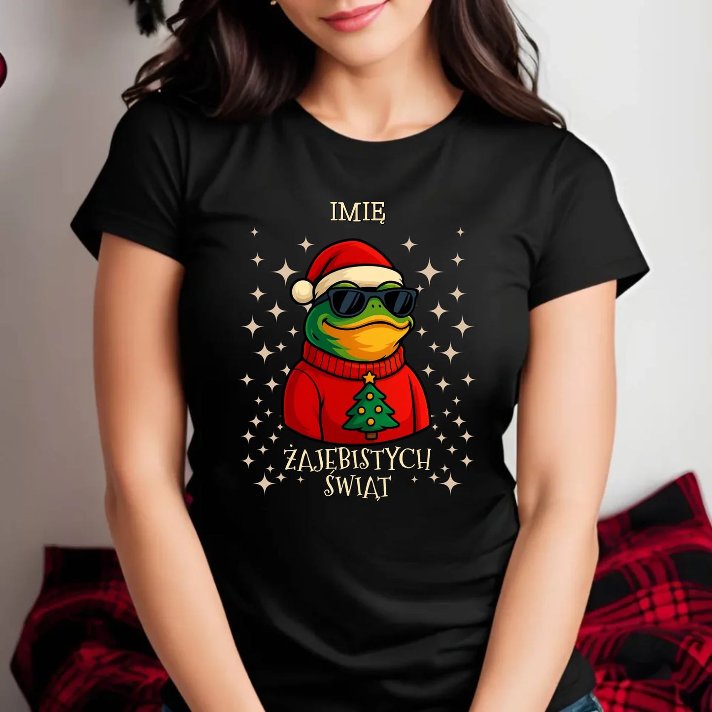 Koszulka damska świąteczna - Żajebistych Świąt - personalizowana BN144