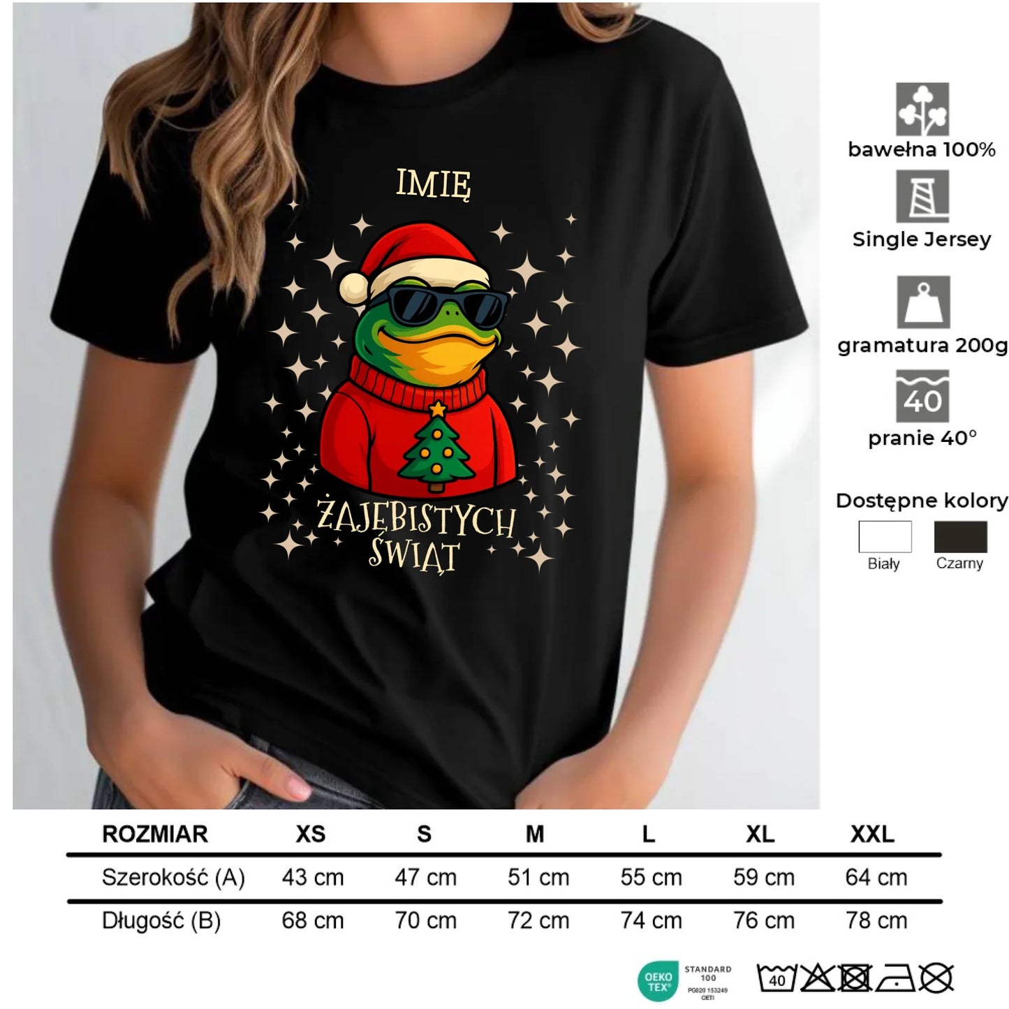 Koszulka damska świąteczna - Żajebistych Świąt - personalizowana BN144