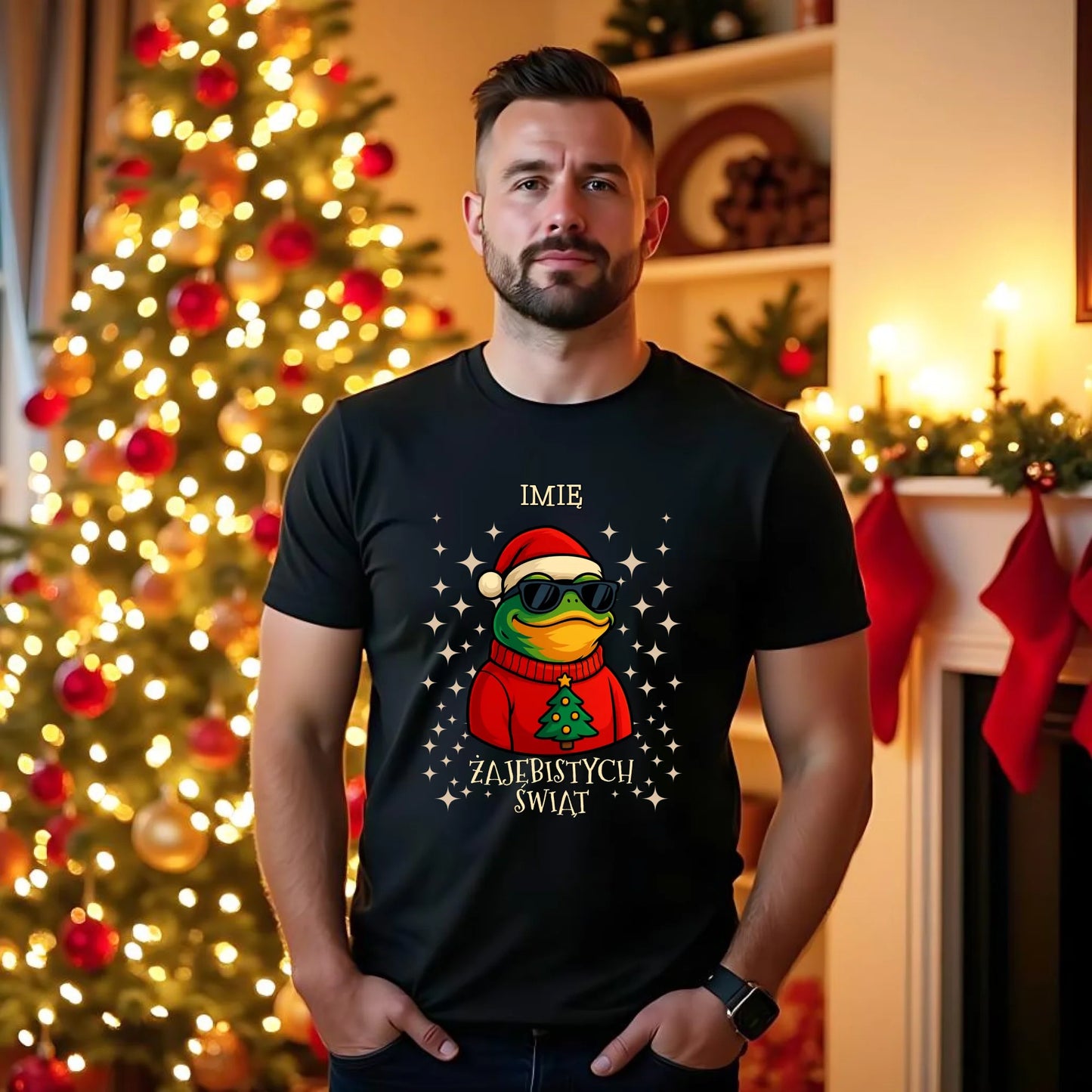 Koszulka męska świąteczna - Żajebistych Świąt - personalizowana BN144
