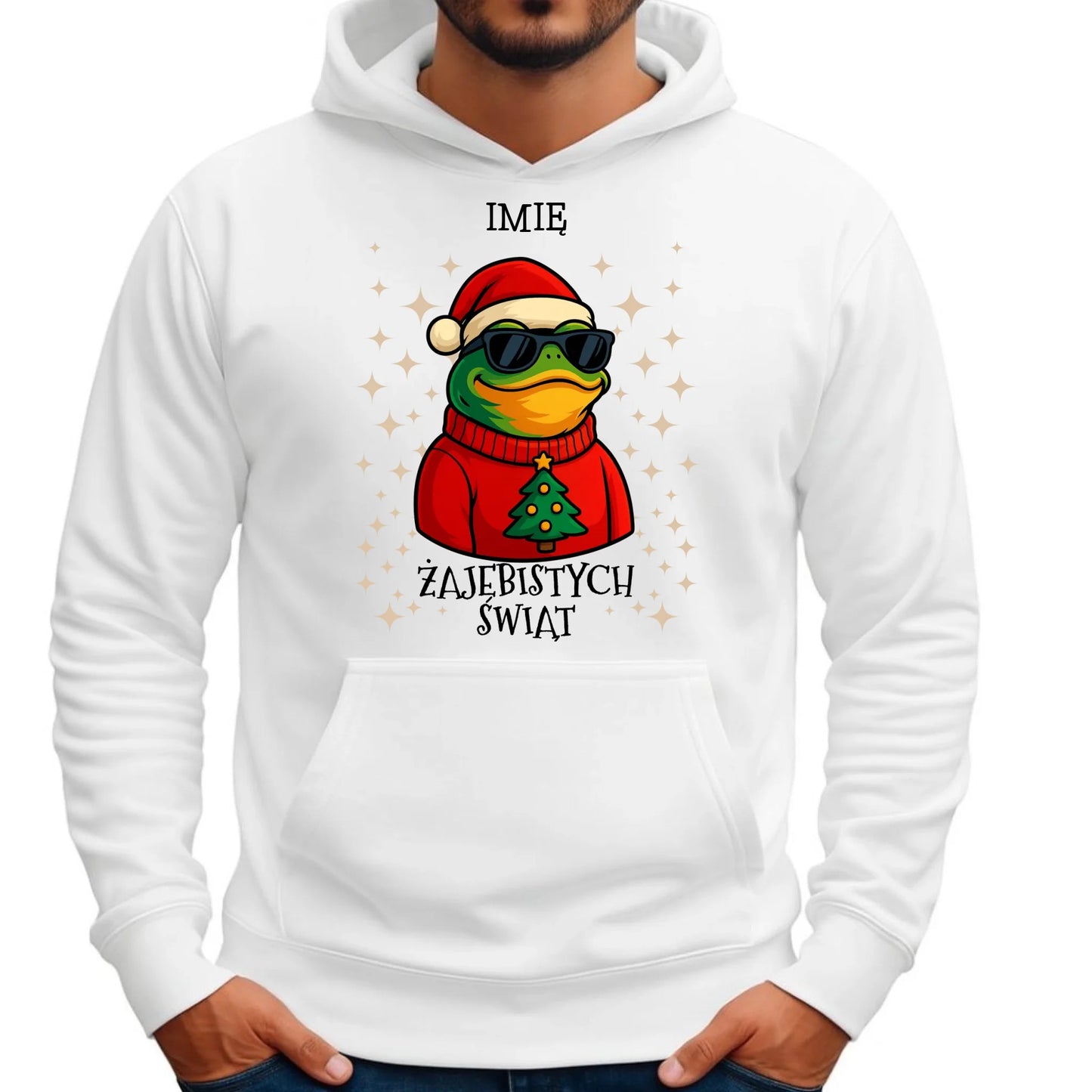 Bluza męska z kapturem świąteczna - Żajebistych Świąt - personalizowana BN144