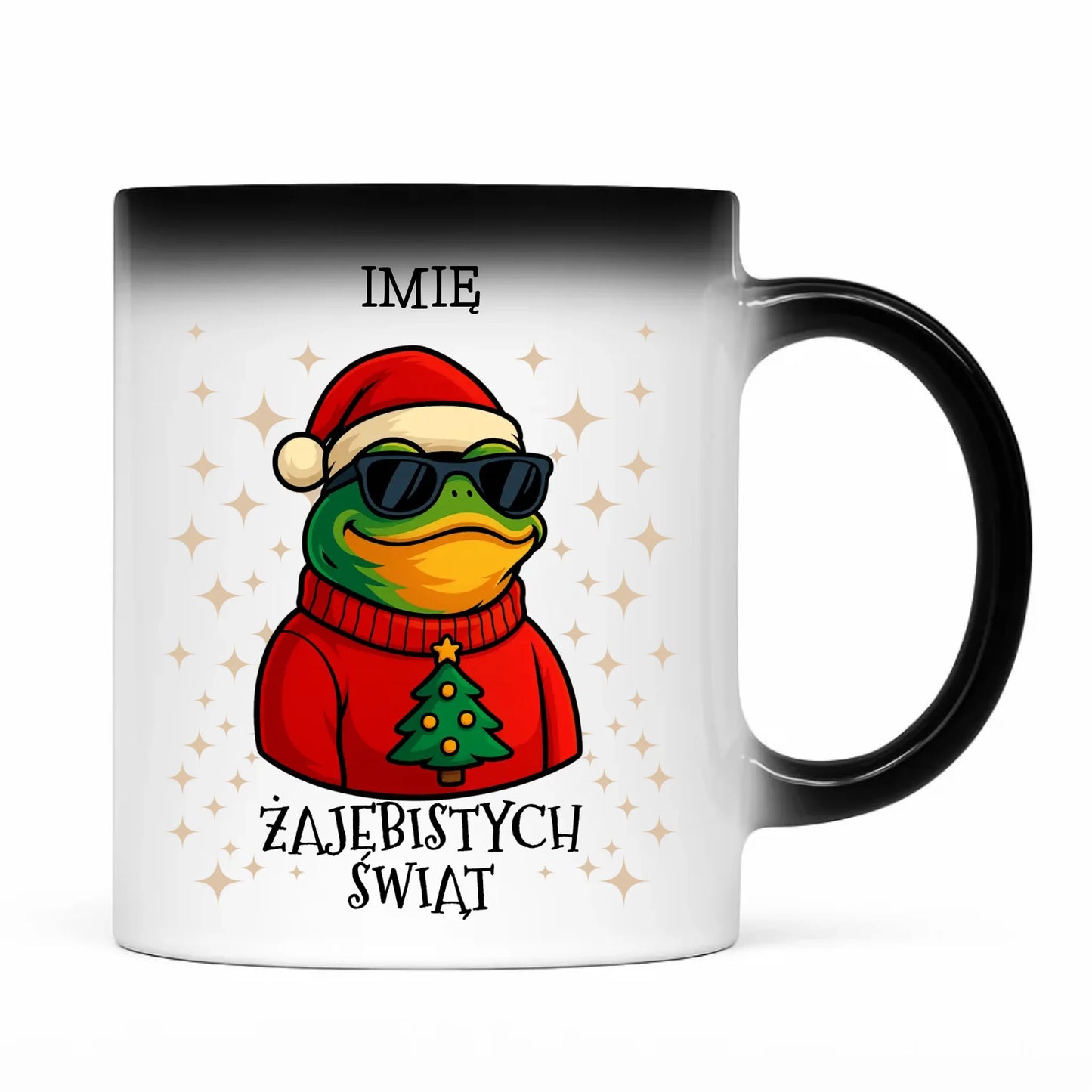 Kubek magiczny świąteczny - Żajebistych Świąt - personalizowany BN144