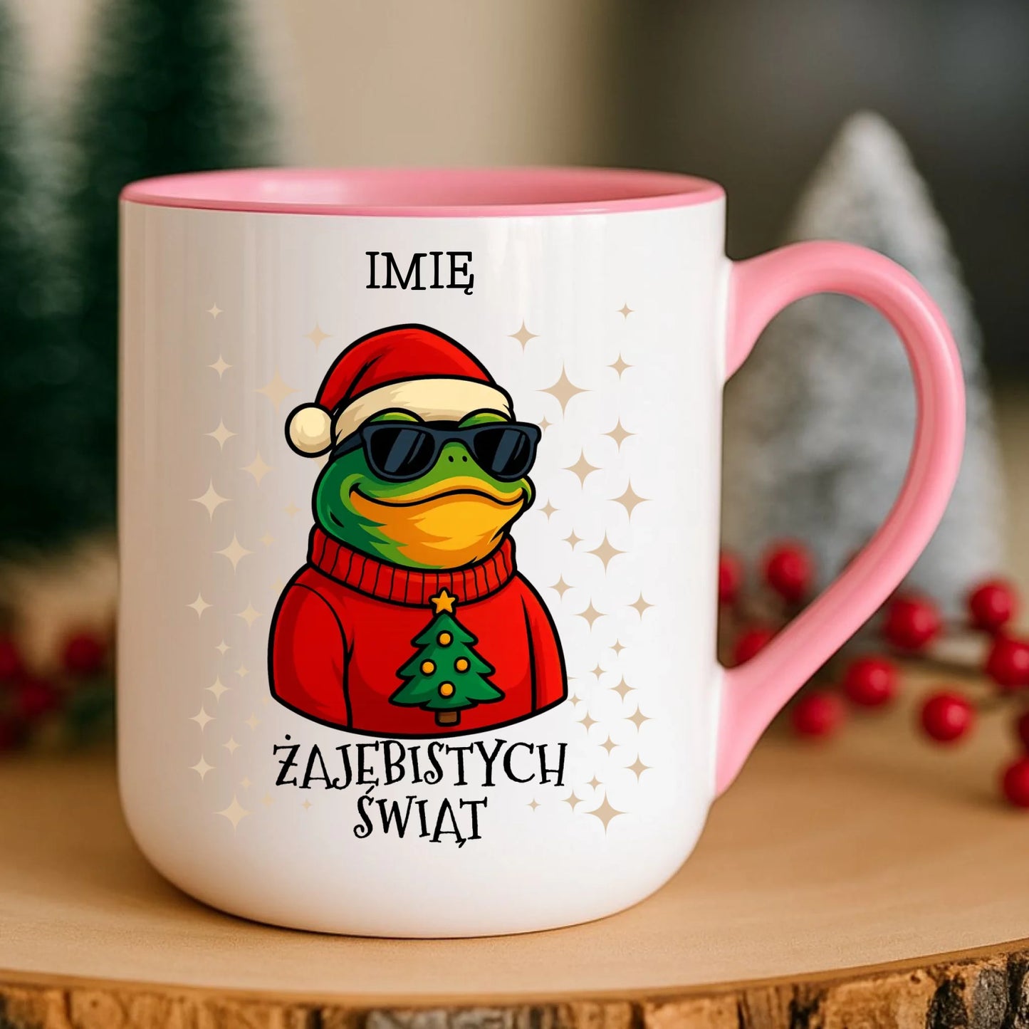 Kubek elegant świąteczny - Żajebistych Świąt - personalizowany BN144