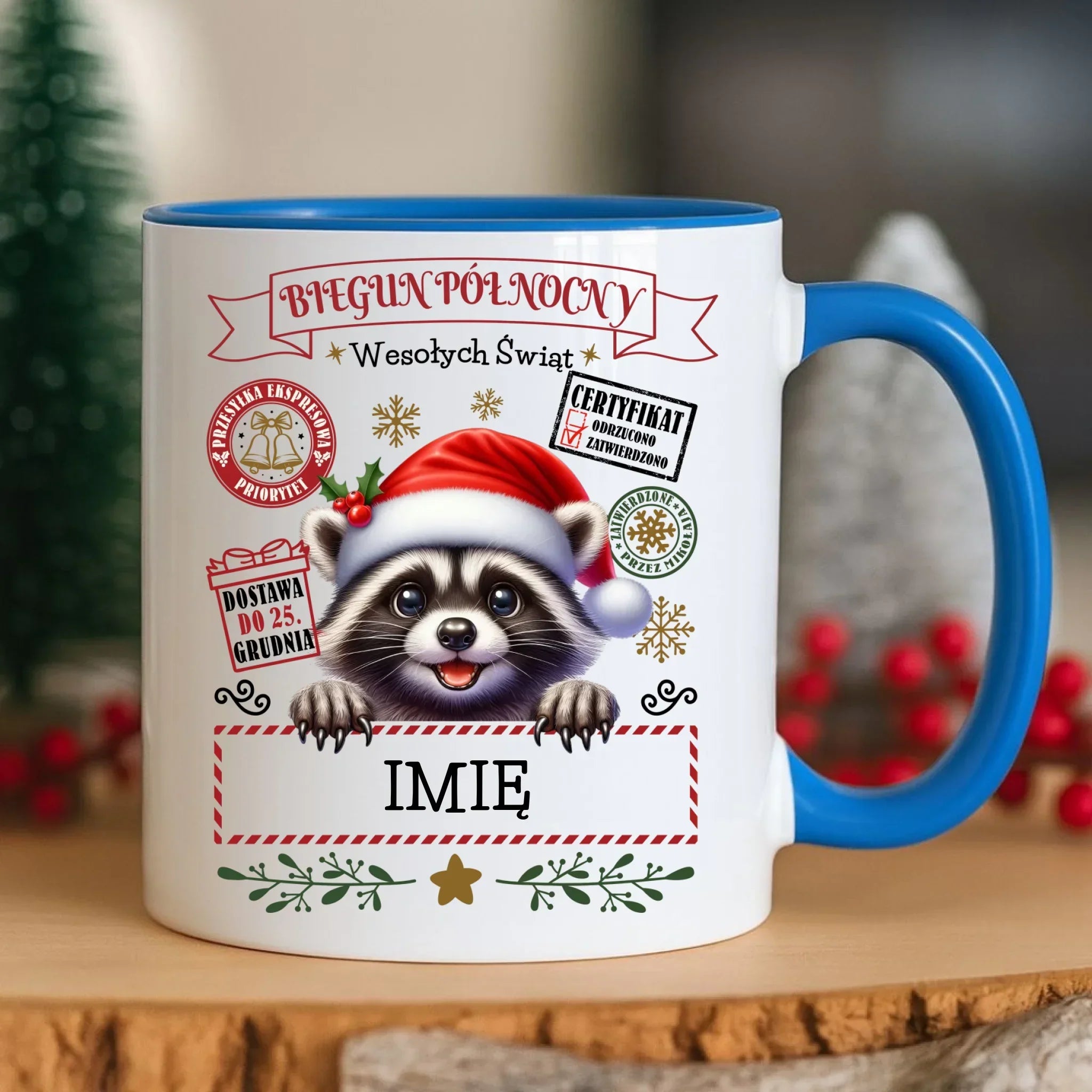 Kubek świąteczny - Szop Paczka od Mikołaja - personalizowany BN145 - StoryCups.pl