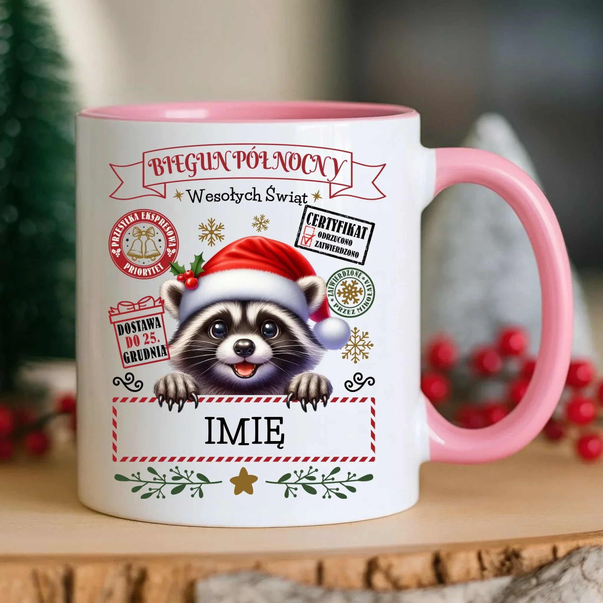 Kubek świąteczny - Szop Paczka od Mikołaja - personalizowany BN145 - StoryCups.pl
