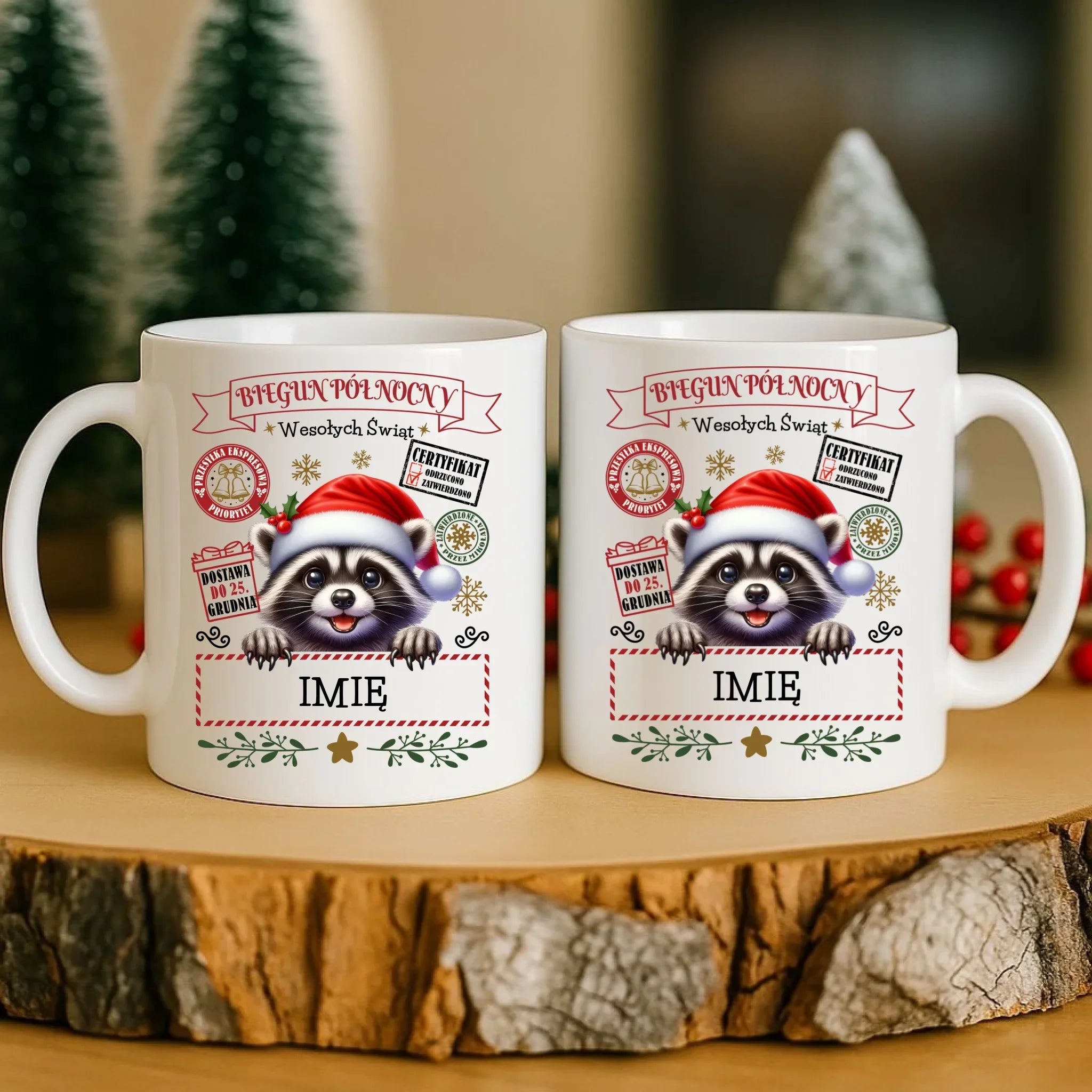 Kubek świąteczny - Szop Paczka od Mikołaja - personalizowany BN145 - StoryCups.pl