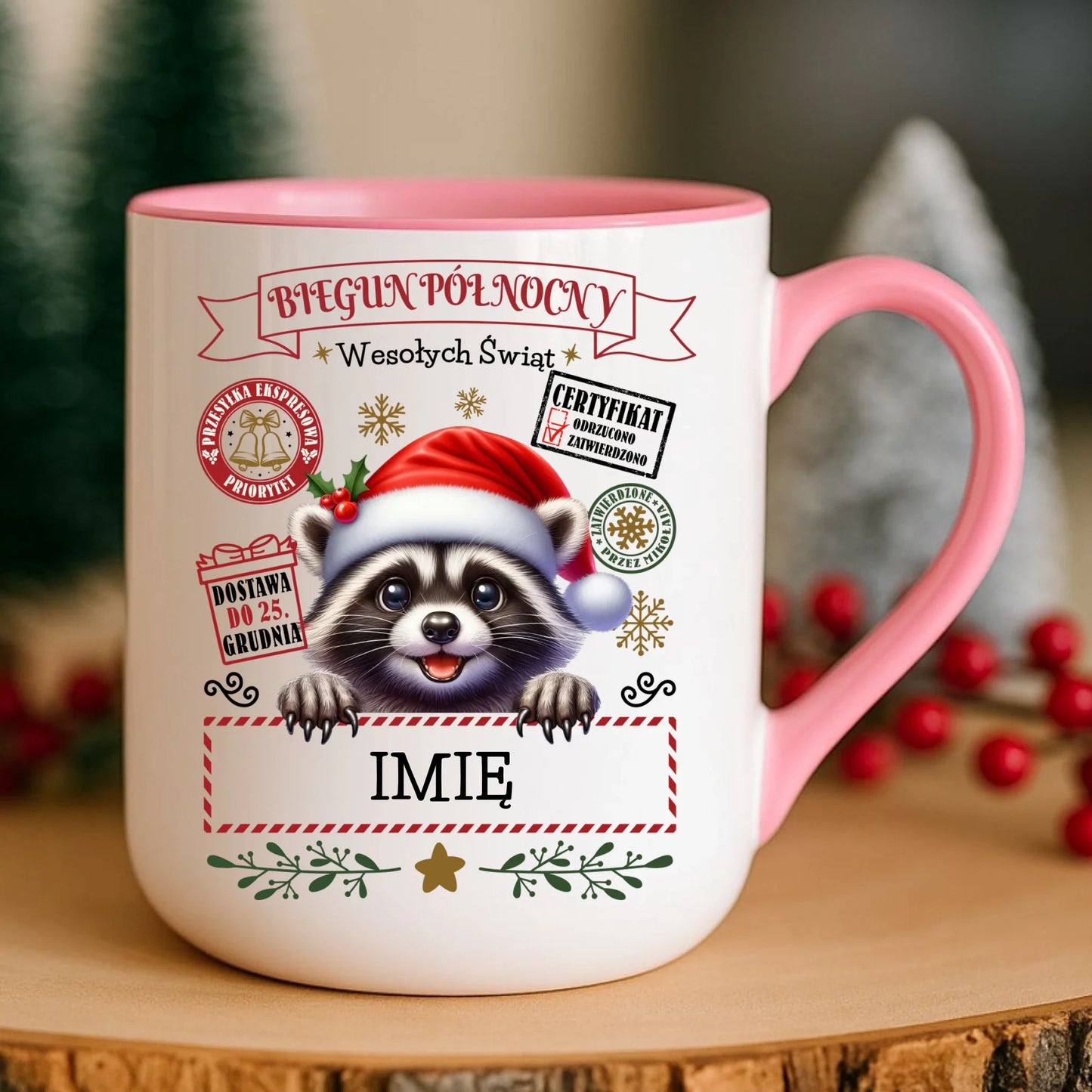 Kubek elegant świąteczny - Szop Paczka od Mikołaja - personalizowany BN145