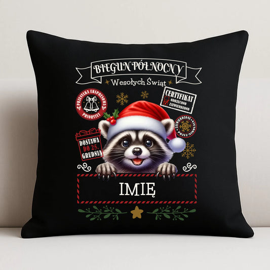 Poduszka dekoracyjna świąteczna - Szop Paczka od Mikołaja - personalizowana BN145