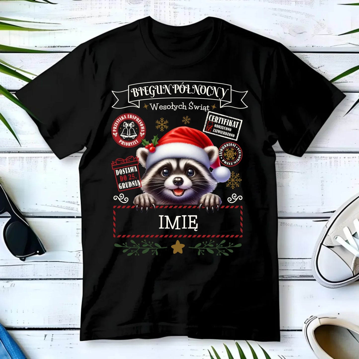 Koszulka męska świąteczna - Szop Paczka od Mikołaja - personalizowana BN145