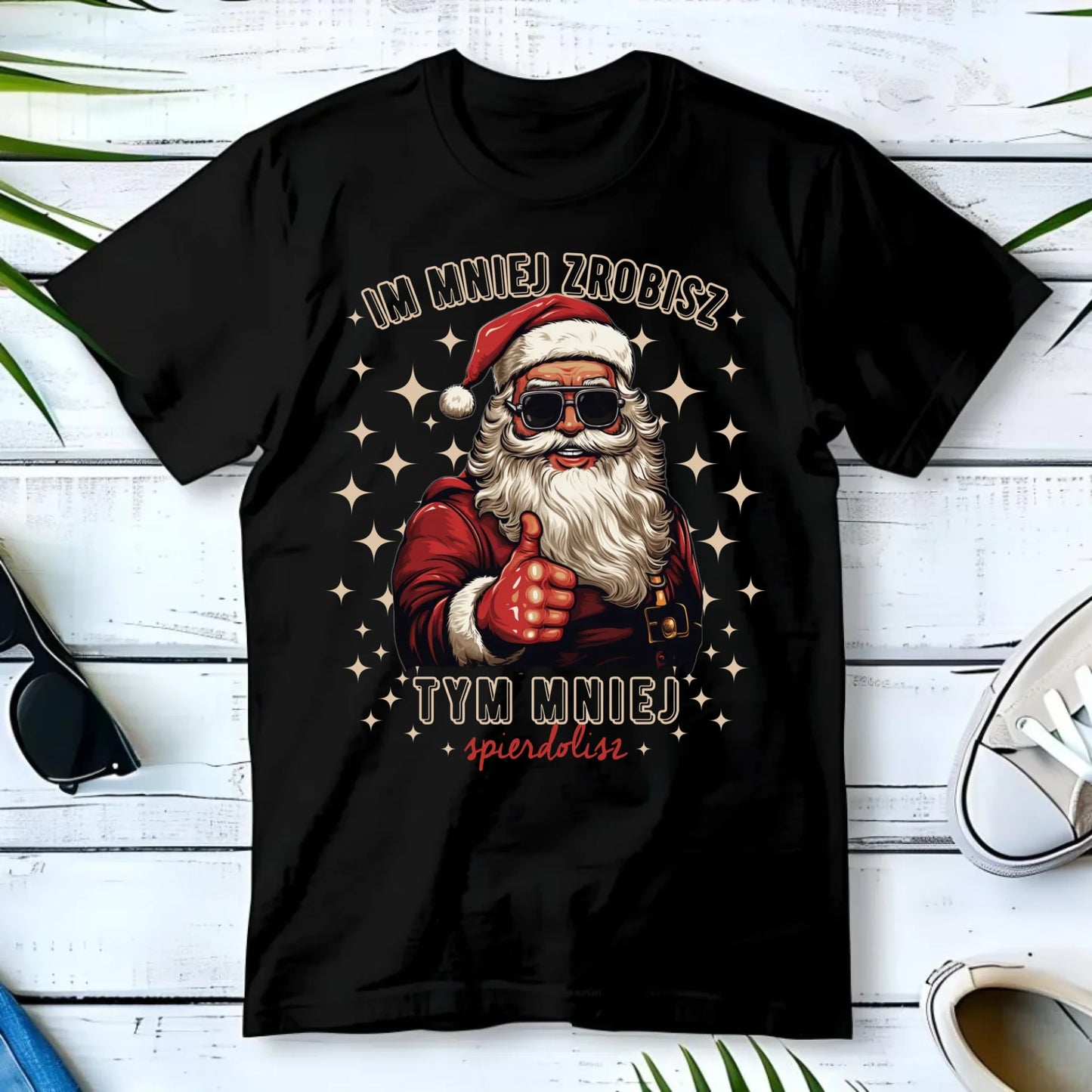 Koszulka męska świąteczna - Im mniej zrobisz tym mniej spie*****sz - bez cenzury BN146