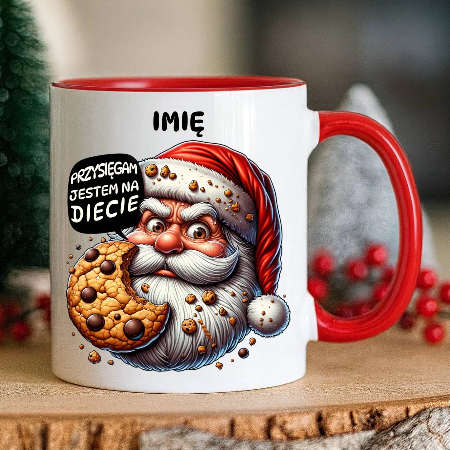 Kubek świąteczny - Mikołaj Przysięgam jestem na diecie - personalizowany BN97 - StoryCups.pl