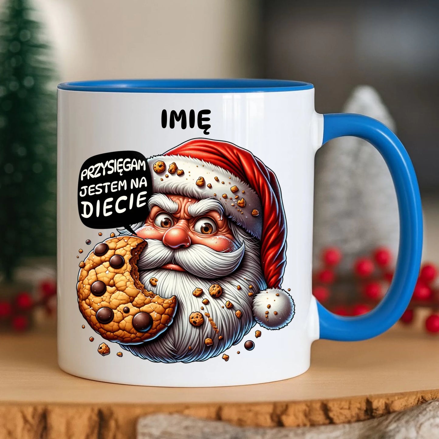 Kubek świąteczny - Mikołaj Przysięgam jestem na diecie - personalizowany BN97 - StoryCups.pl
