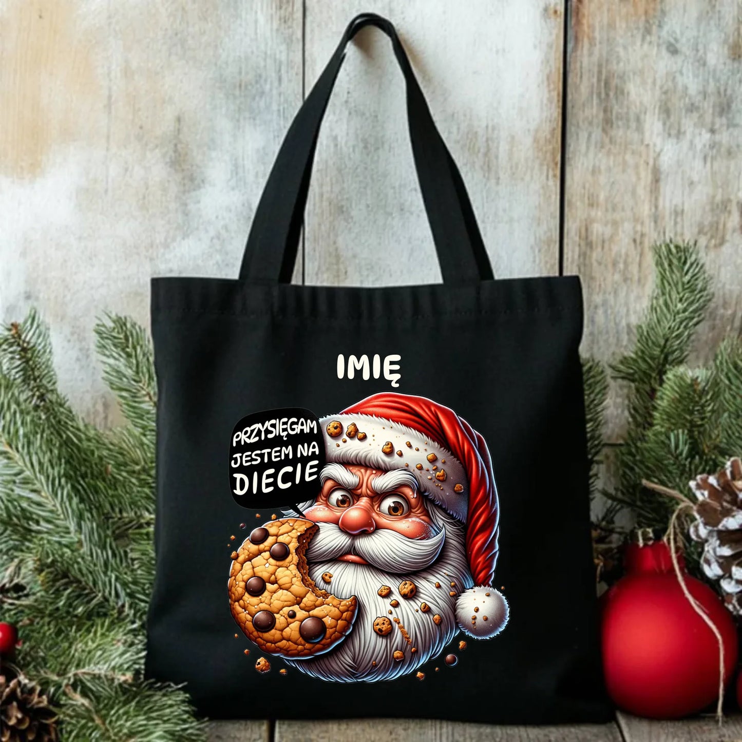 Torba świąteczna - Mikołaj Przysięgam jestem na diecie - personalizowana BN97 - StoryCups.pl