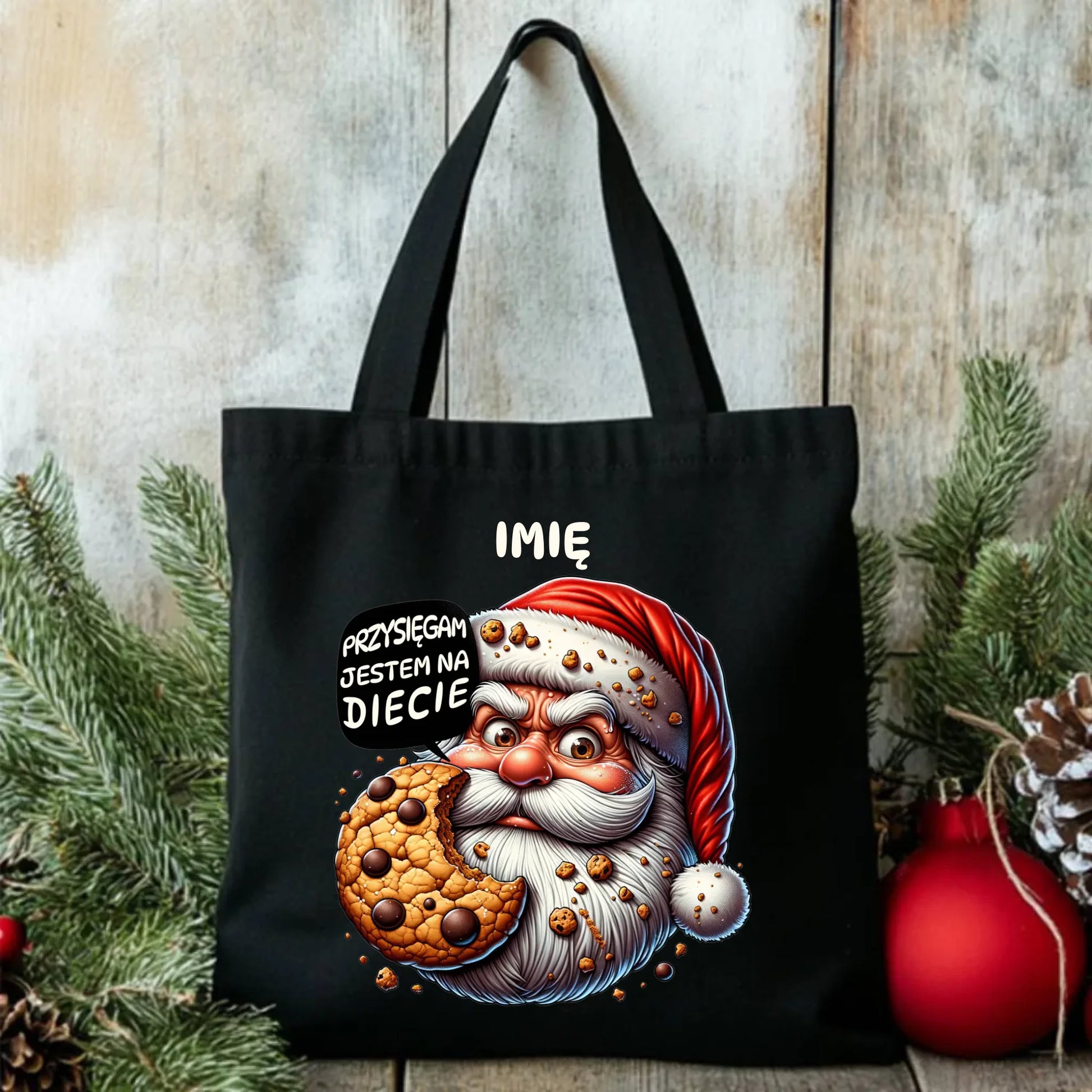 Torba świąteczna - Mikołaj Przysięgam jestem na diecie - personalizowana BN97 - StoryCups.pl