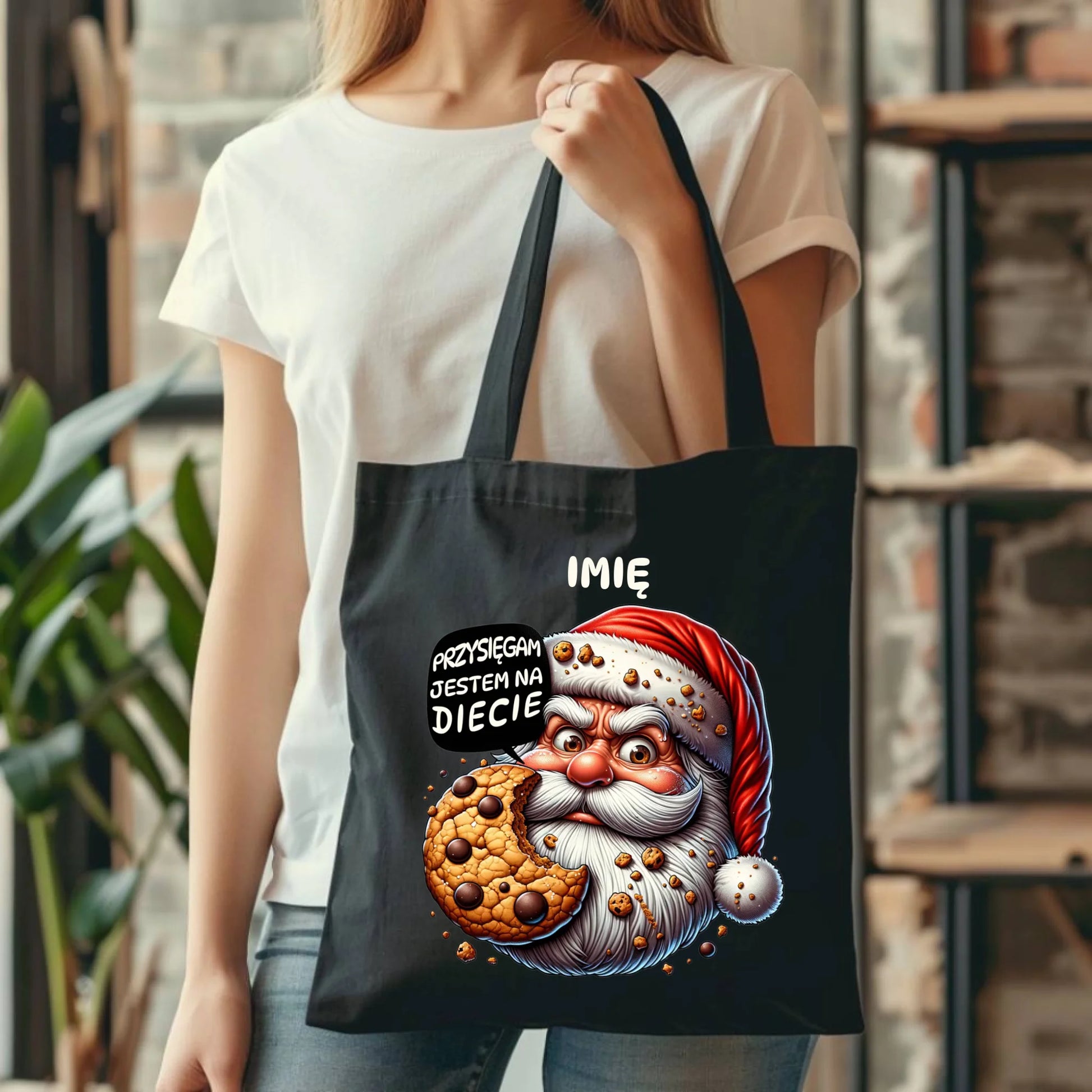 Torba świąteczna - Mikołaj Przysięgam jestem na diecie - personalizowana BN97 - StoryCups.pl