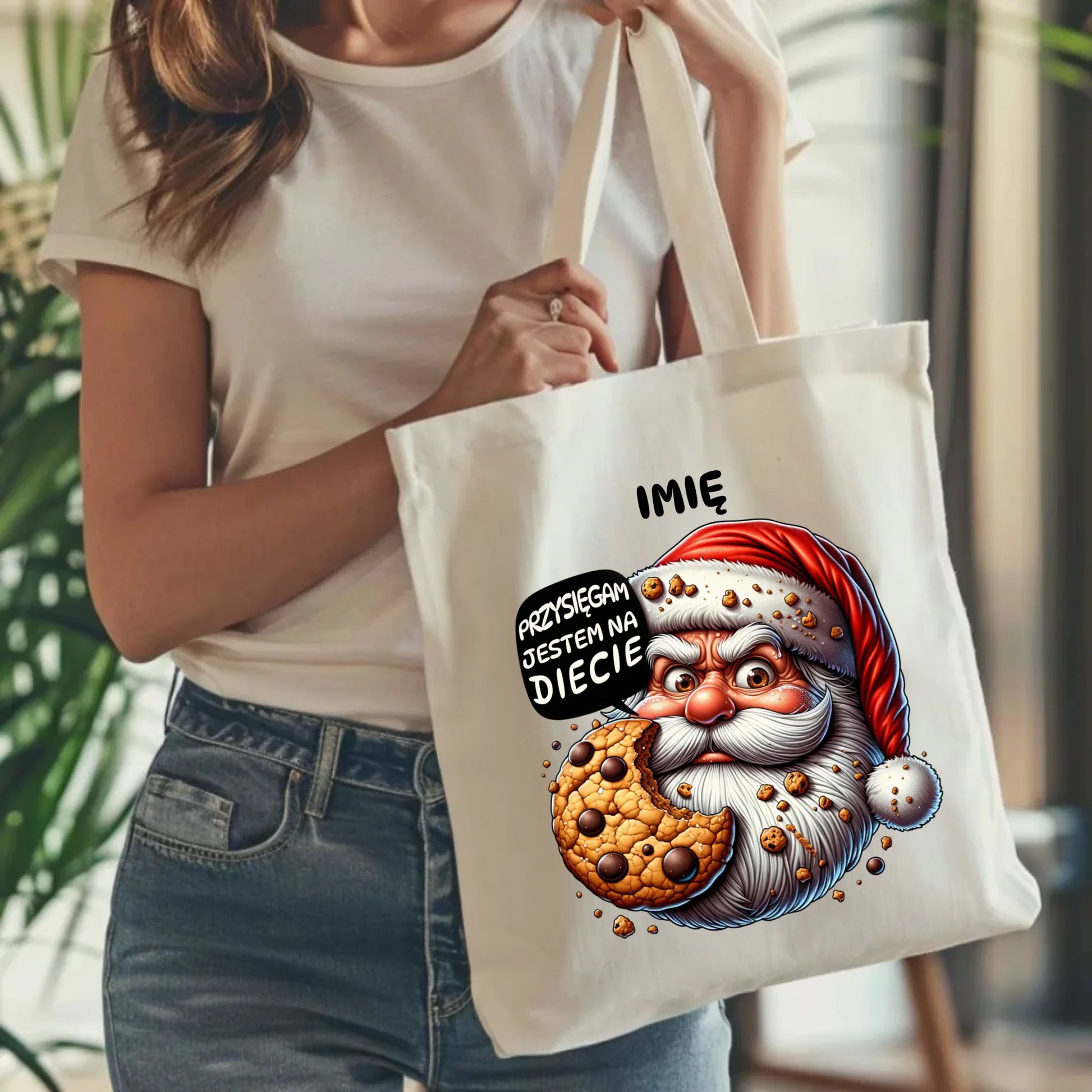 Torba świąteczna - Mikołaj Przysięgam jestem na diecie - personalizowana BN97 - StoryCups.pl