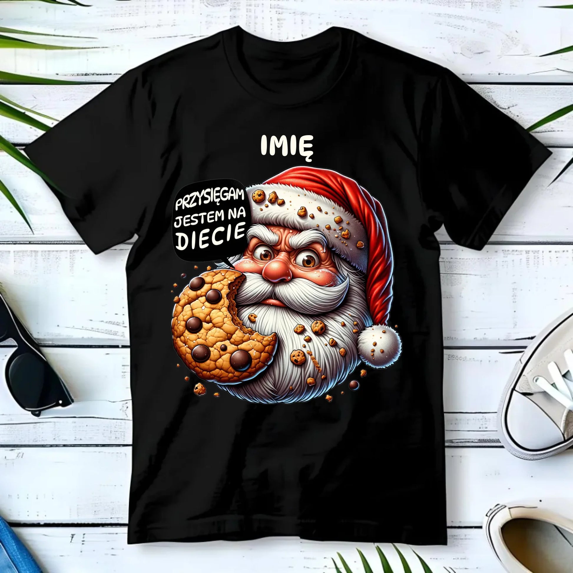 Koszulka męska świąteczna - Mikołaj Przysięgam jestem na diecie - personalizowana BN97 - StoryCups.pl