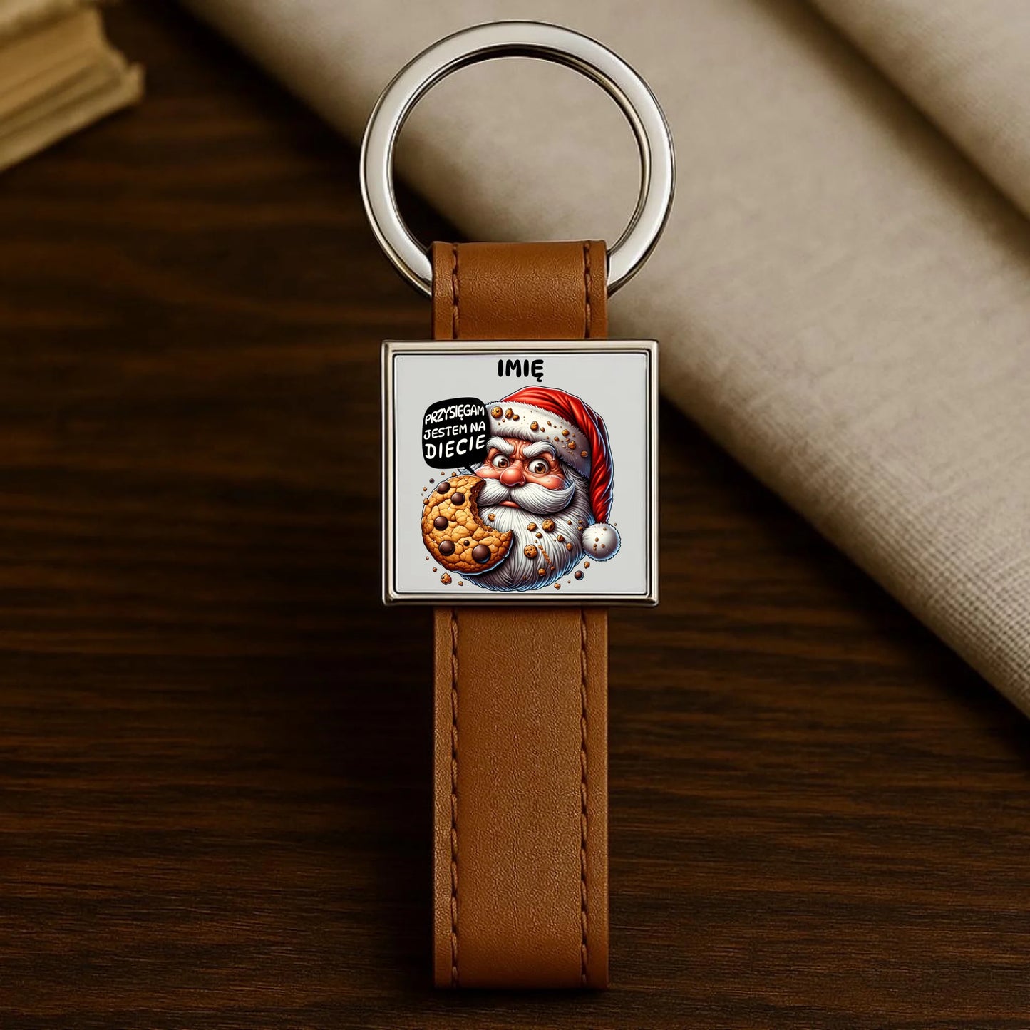 Brelok świąteczny - Mikołaj Przysięgam jestem na diecie - personalizowany BN97 - StoryCups.pl