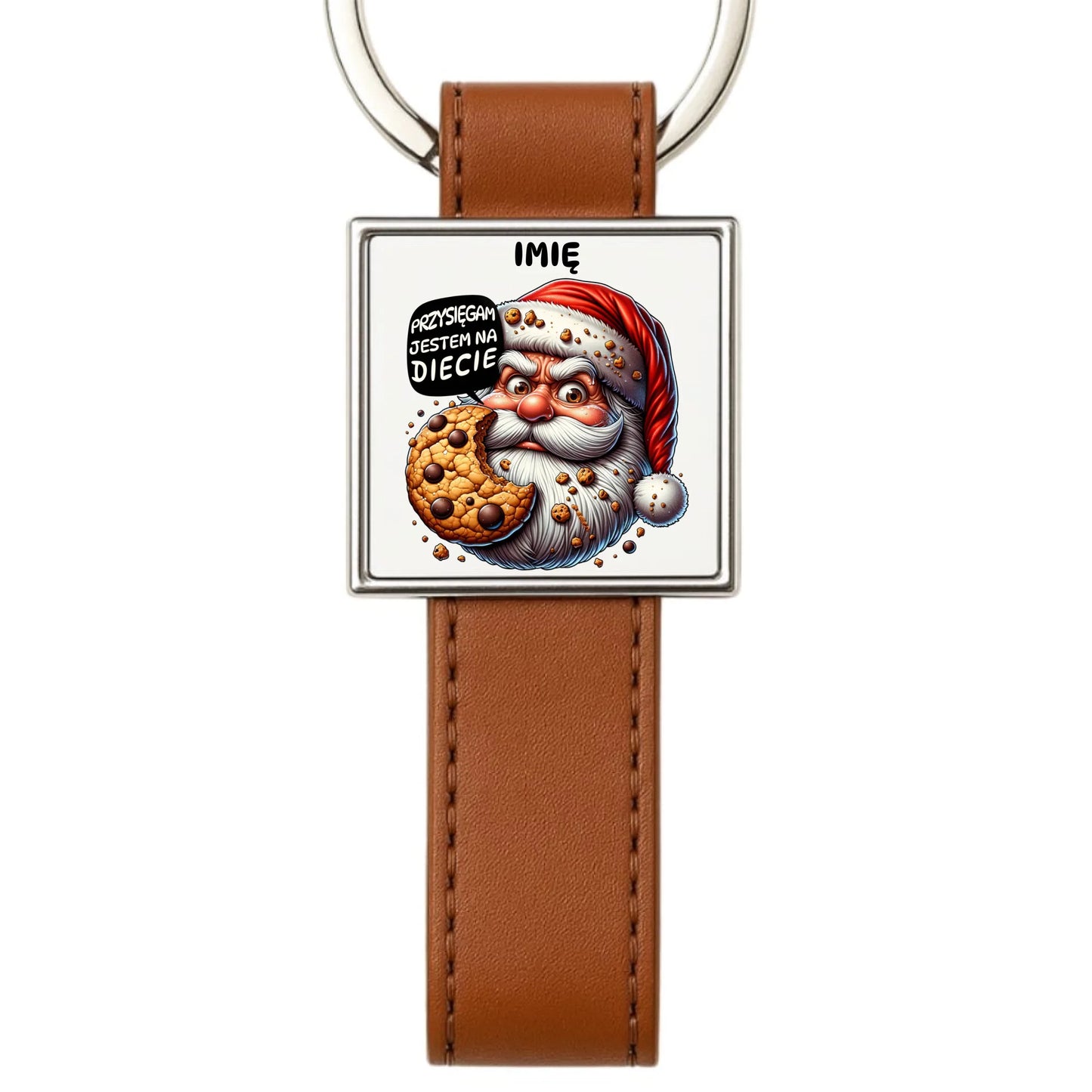 Brelok świąteczny - Mikołaj Przysięgam jestem na diecie - personalizowany BN97 - StoryCups.pl