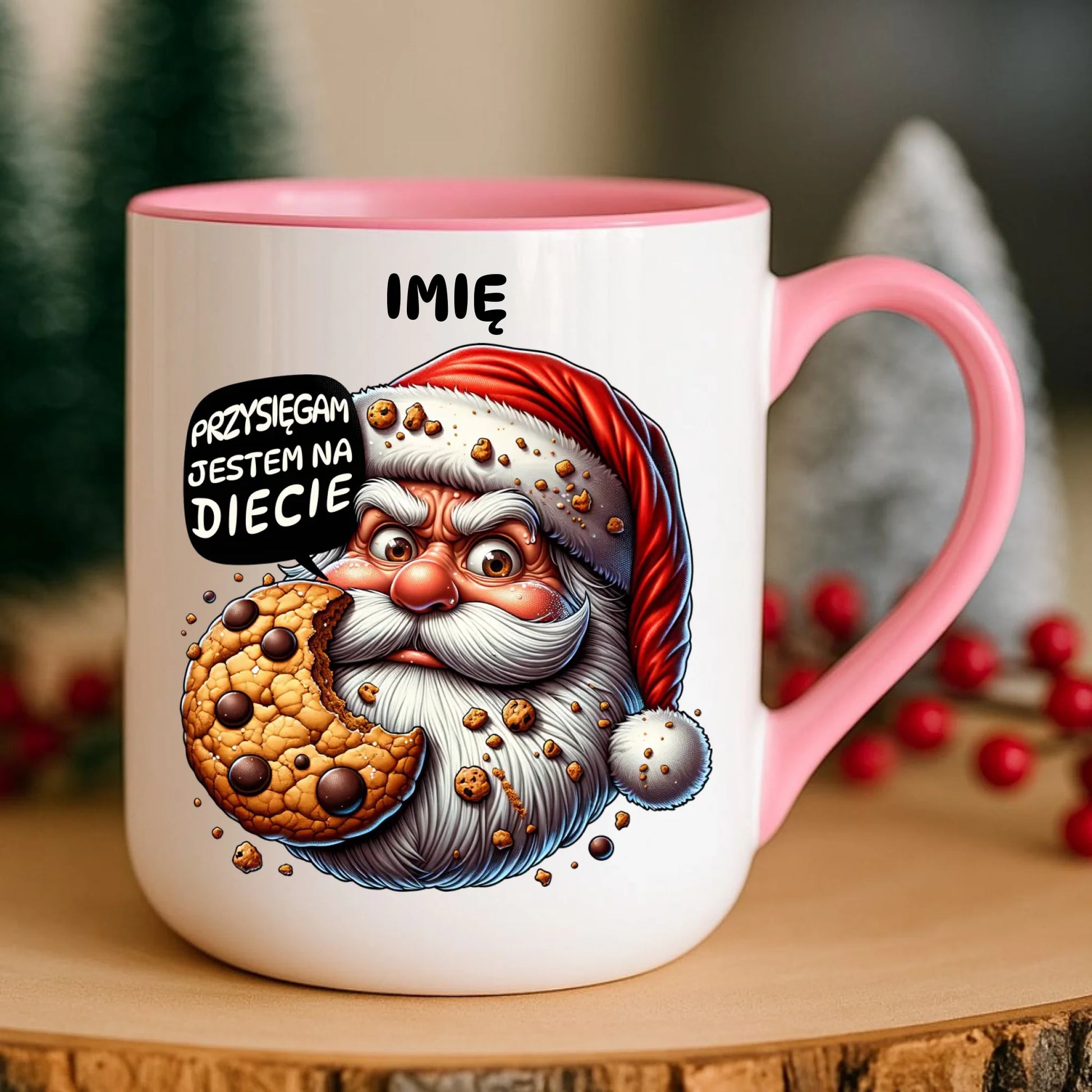 Kubek elegant świąteczny - Mikołaj Przysięgam jestem na diecie - personalizowany BN97 - StoryCups.pl