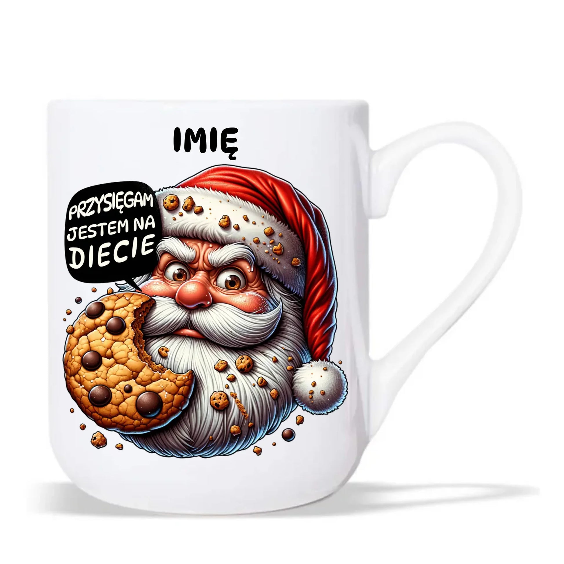 Kubek elegant świąteczny - Mikołaj Przysięgam jestem na diecie - personalizowany BN97 - StoryCups.pl