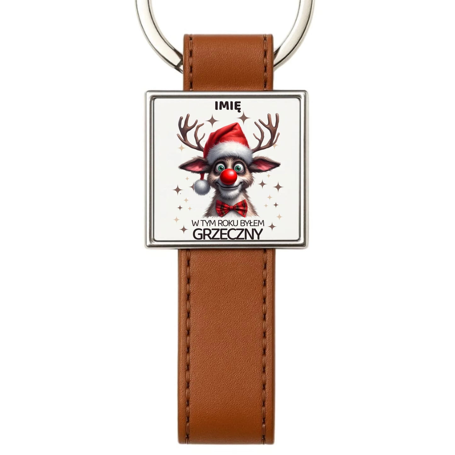 Brelok świąteczny - Renifer W tym roku byłem grzeczny - personalizowany BN96