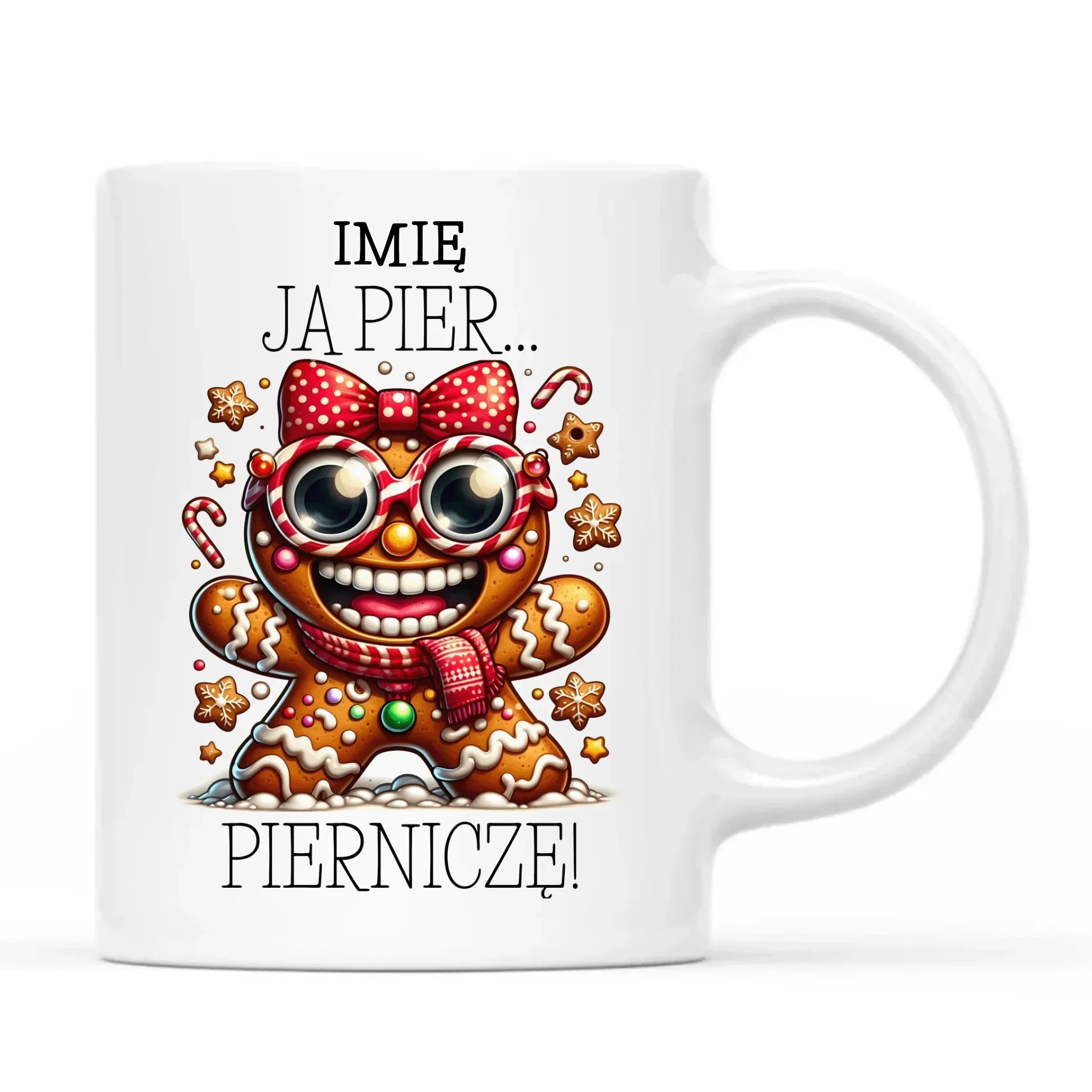 Kubek świąteczny - Babeczka Ja pierniczę - personalizowany BN95 - StoryCups.pl