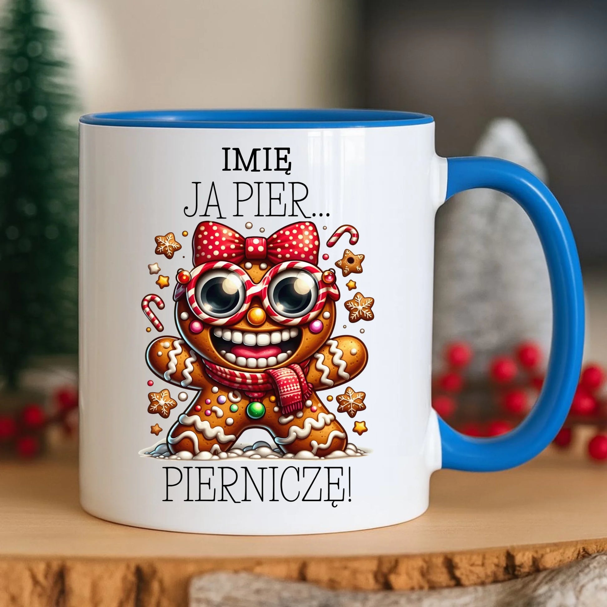Kubek świąteczny - Babeczka Ja pierniczę - personalizowany BN95 - StoryCups.pl