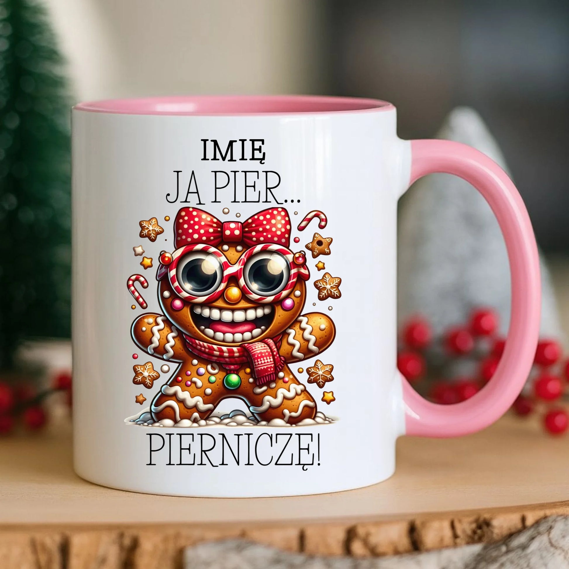 Kubek świąteczny - Babeczka Ja pierniczę - personalizowany BN95 - StoryCups.pl