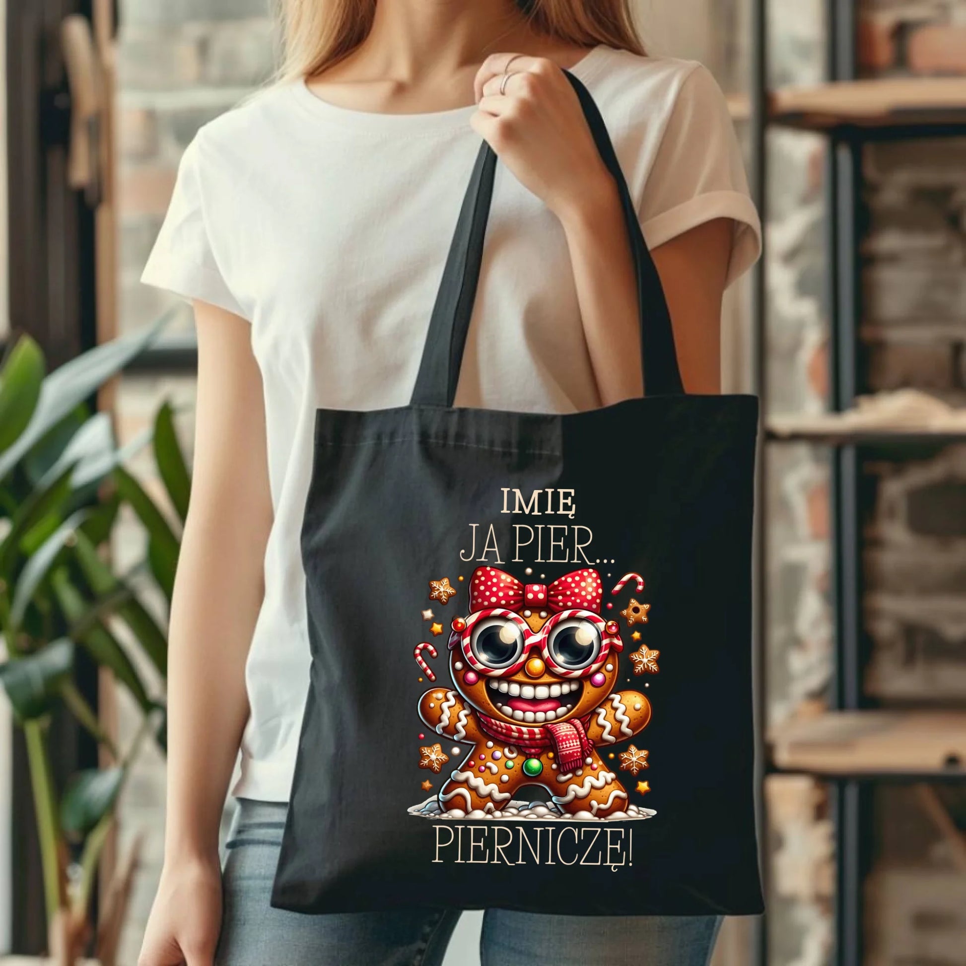 Torba świąteczna - Babeczka Ja pierniczę - personalizowana BN95 - StoryCups.pl