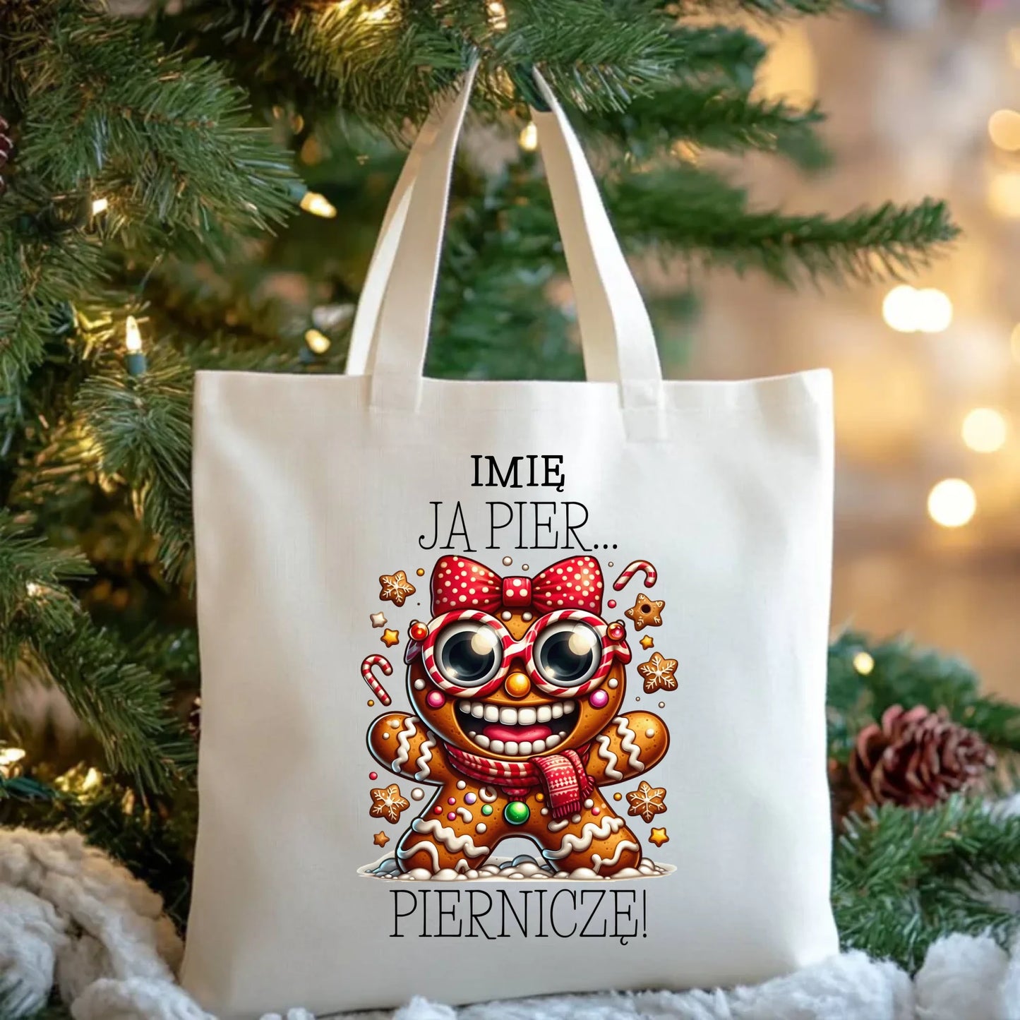 Torba świąteczna - Babeczka Ja pierniczę - personalizowana BN95 - StoryCups.pl