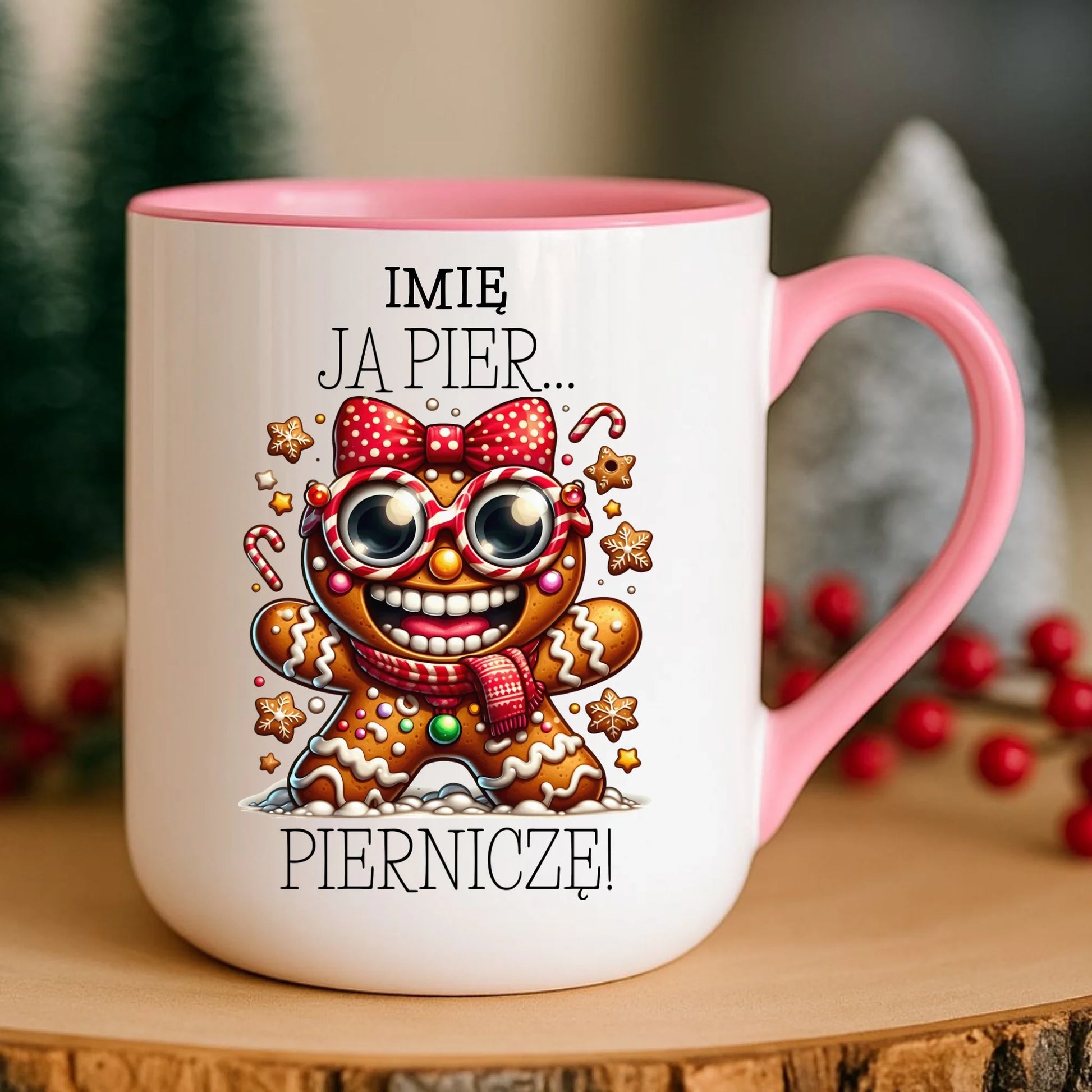 Kubek elegant świąteczny - Babeczka Ja pierniczę - personalizowany BN95 - StoryCups.pl