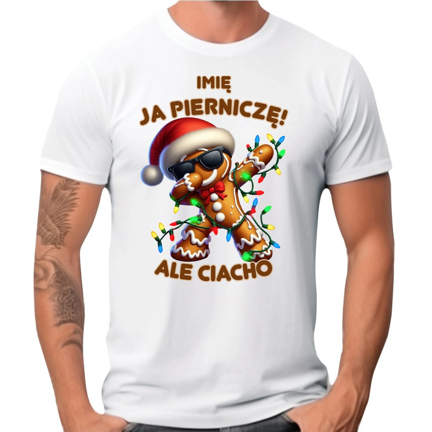 Koszulka męska świąteczna - Piernik Ja pierniczę ale ciacho - personalizowana BN94 - StoryCups.pl