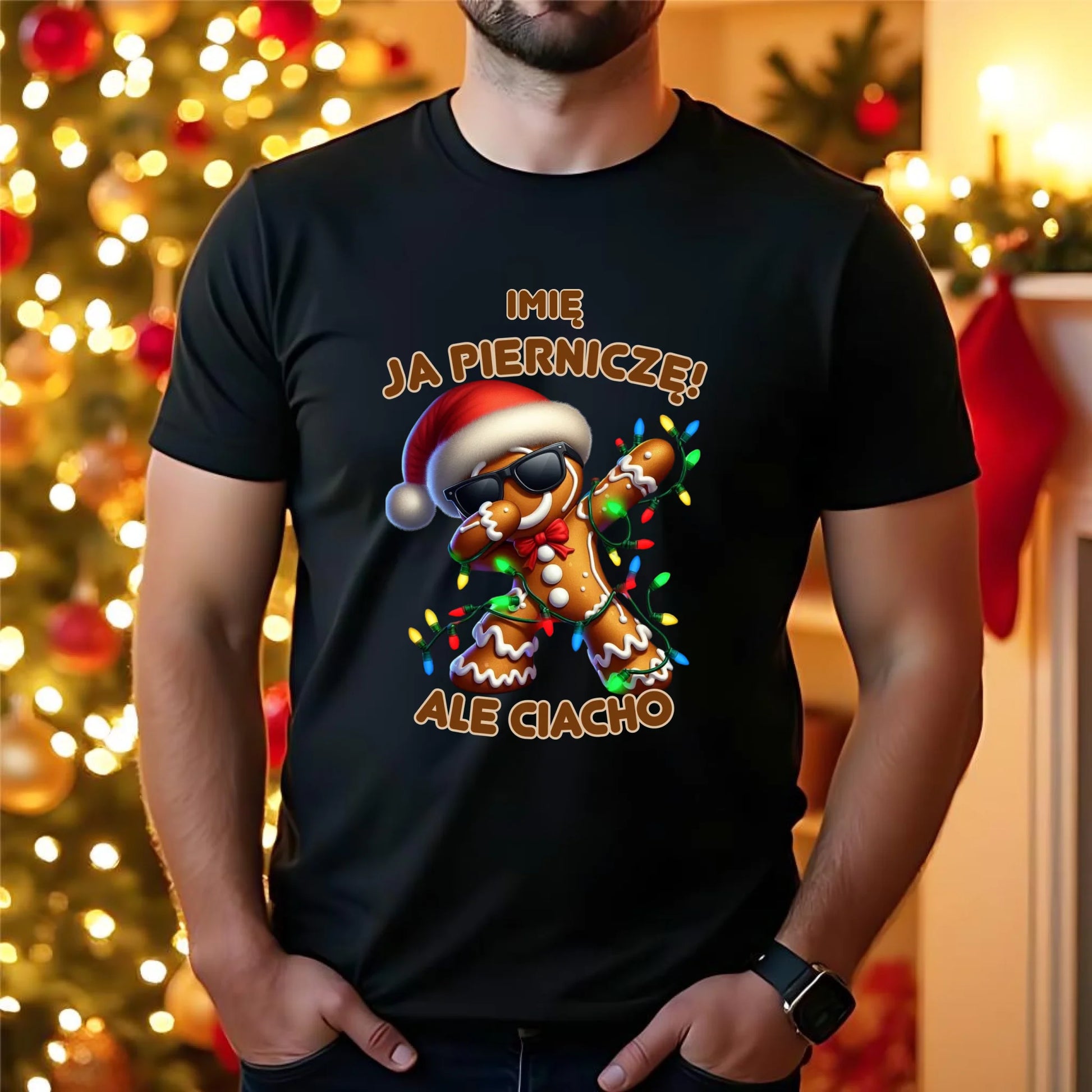 Koszulka męska świąteczna - Piernik Ja pierniczę ale ciacho - personalizowana BN94 - StoryCups.pl