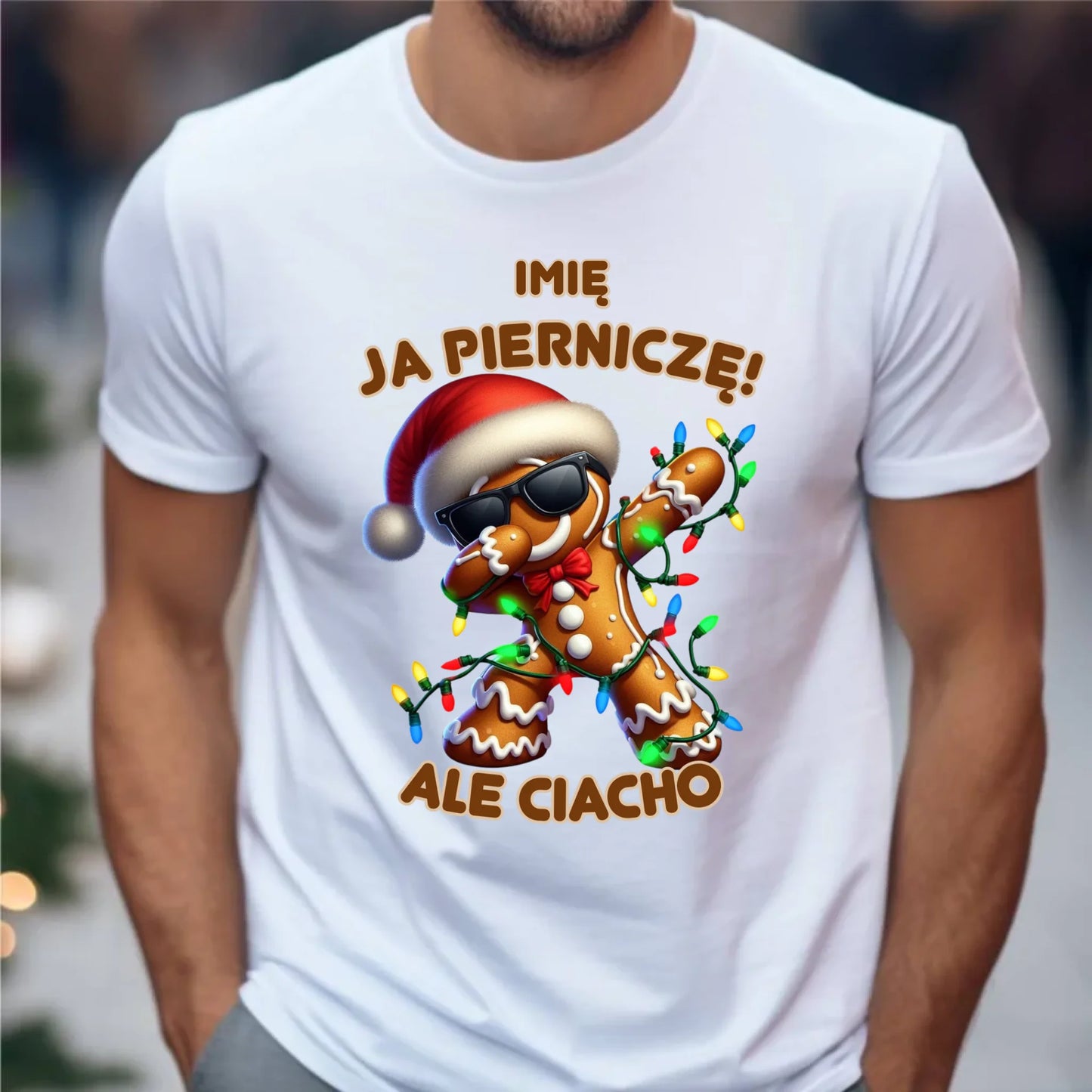 Koszulka męska świąteczna - Piernik Ja pierniczę ale ciacho - personalizowana BN94 - StoryCups.pl