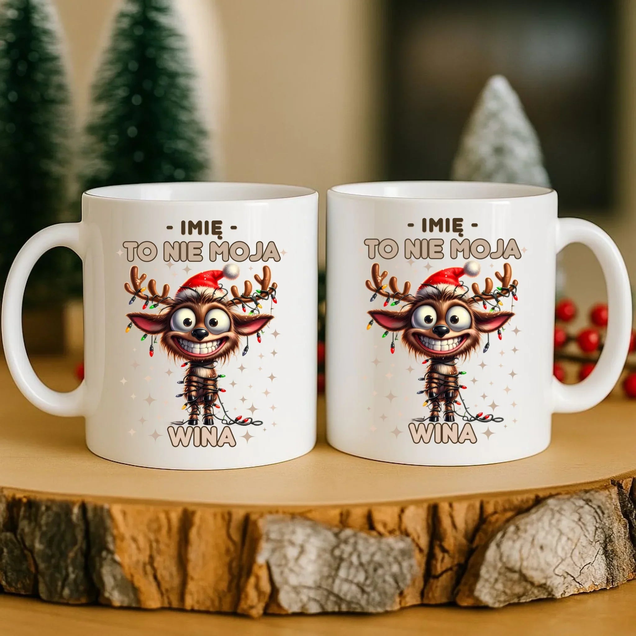 Kubek świąteczny - Renifer To nie moja wina - personalizowany BN93 - StoryCups.pl