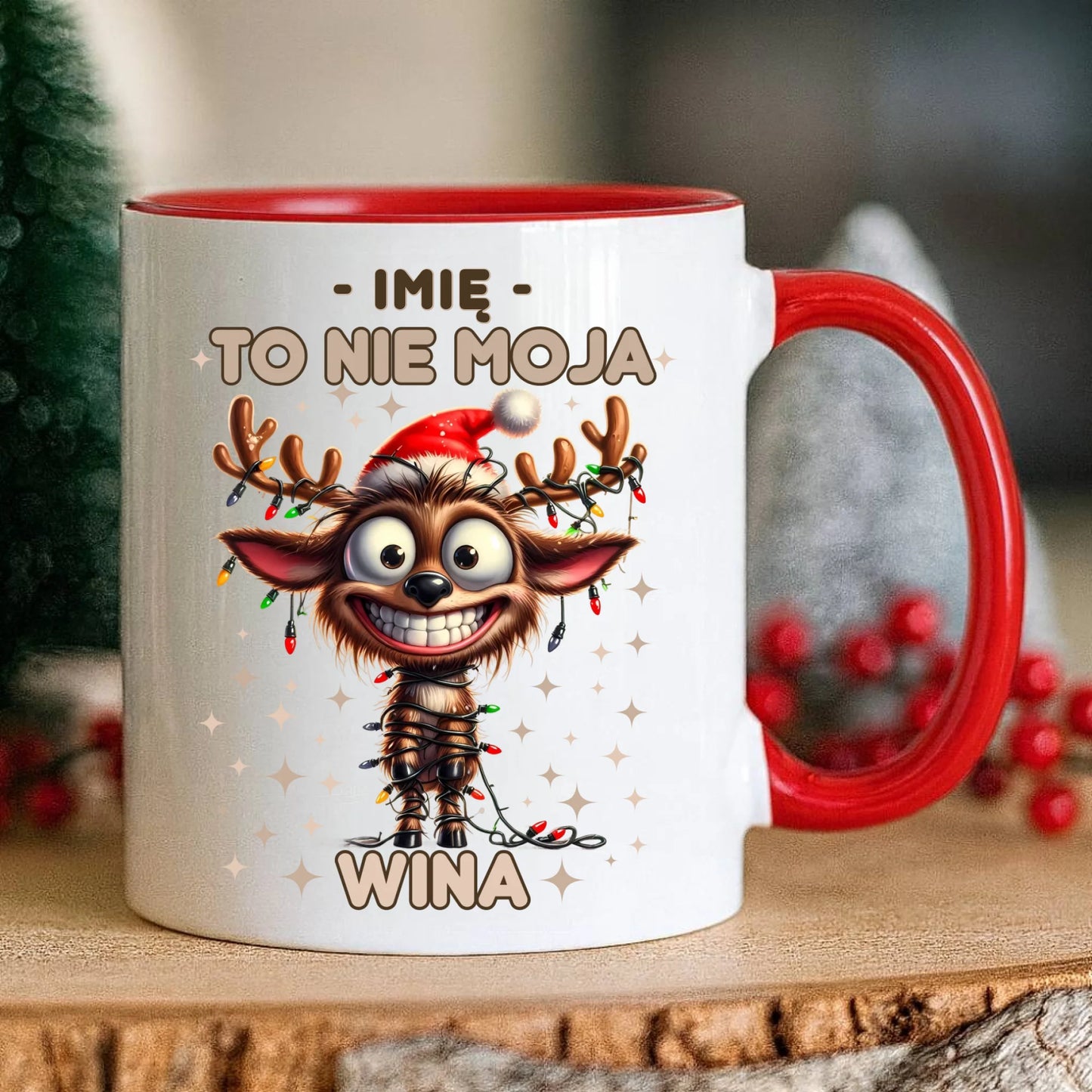 Kubek świąteczny - Renifer To nie moja wina - personalizowany BN93 - StoryCups.pl