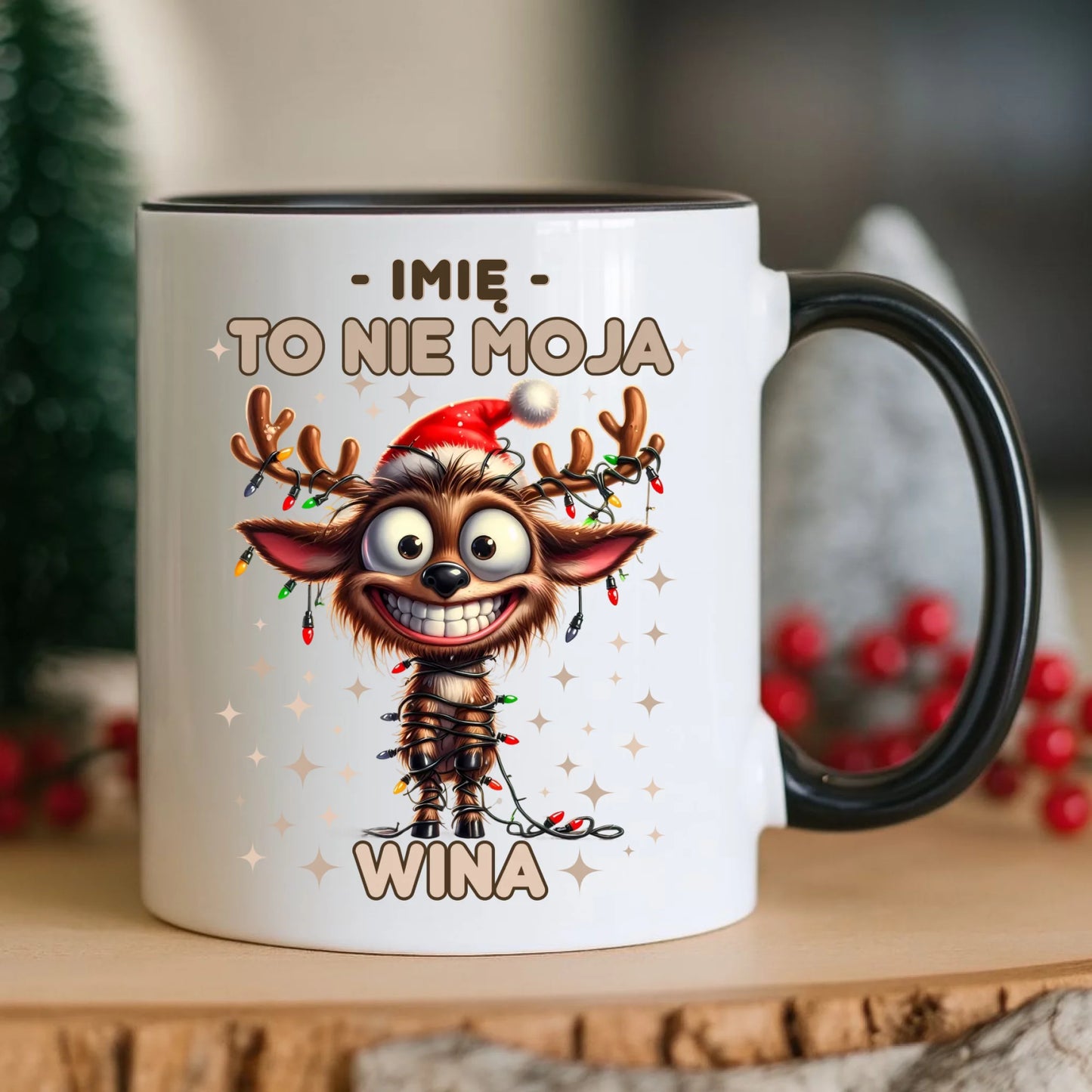 Kubek świąteczny - Renifer To nie moja wina - personalizowany BN93 - StoryCups.pl