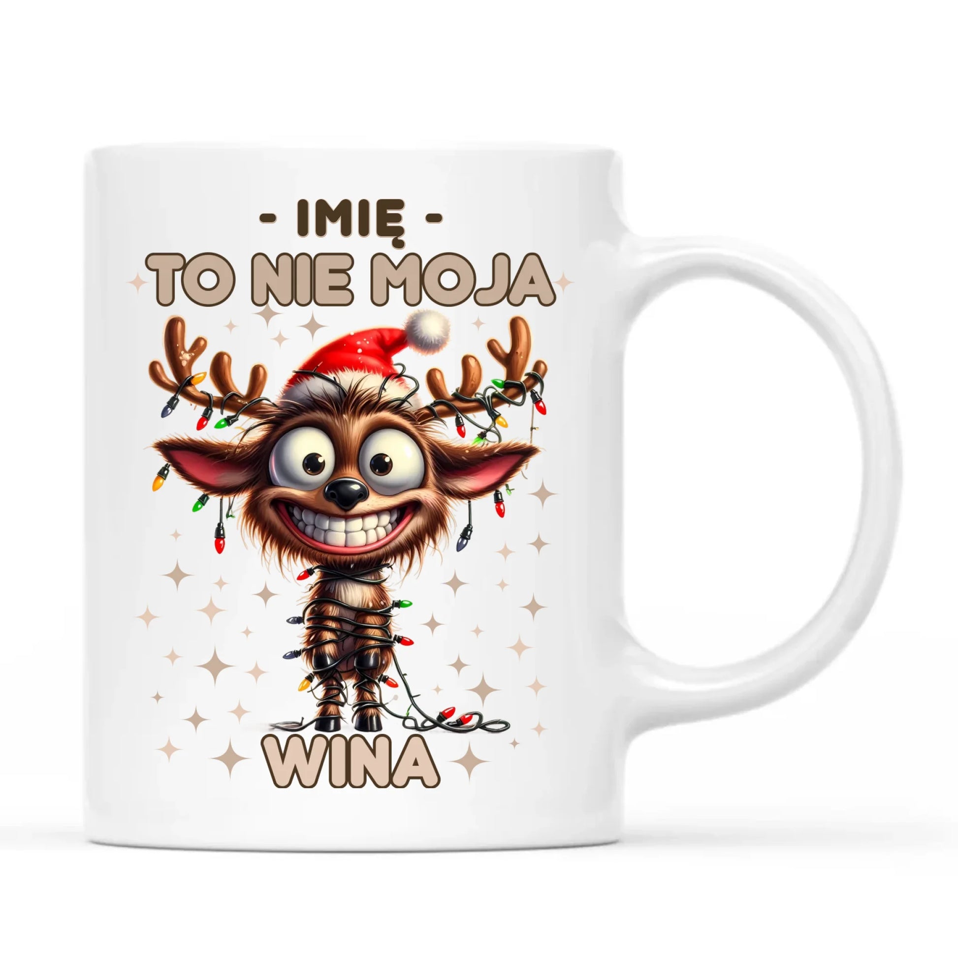 Kubek świąteczny - Renifer To nie moja wina - personalizowany BN93 - StoryCups.pl