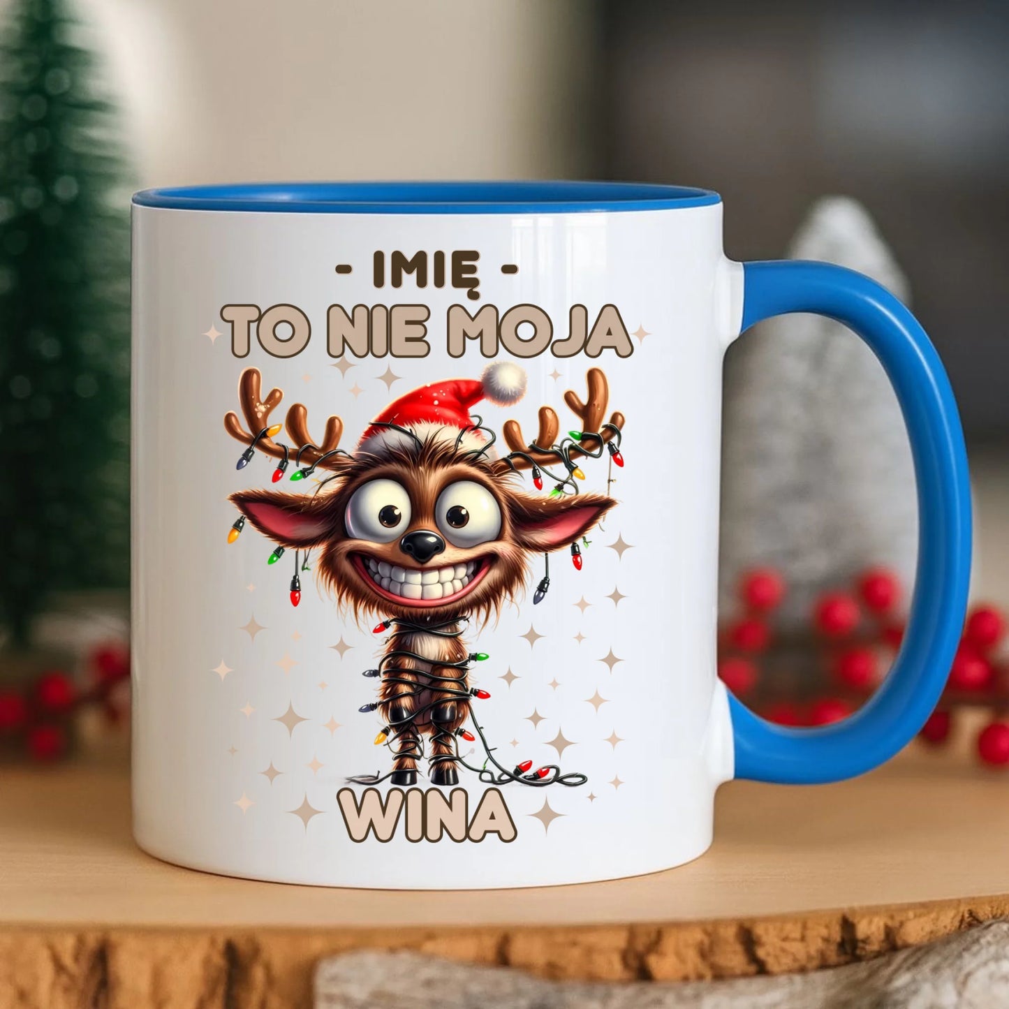 Kubek świąteczny - Renifer To nie moja wina - personalizowany BN93 - StoryCups.pl