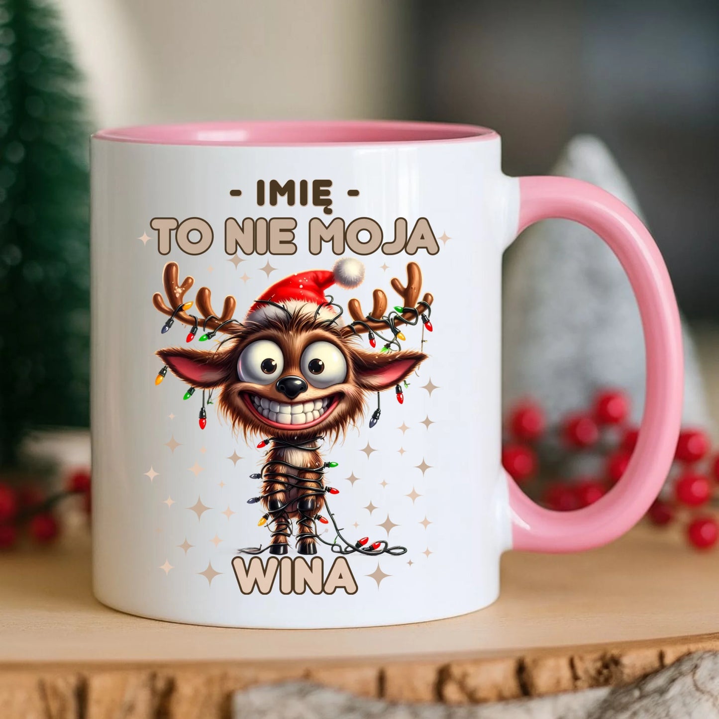 Kubek świąteczny - Renifer To nie moja wina - personalizowany BN93 - StoryCups.pl