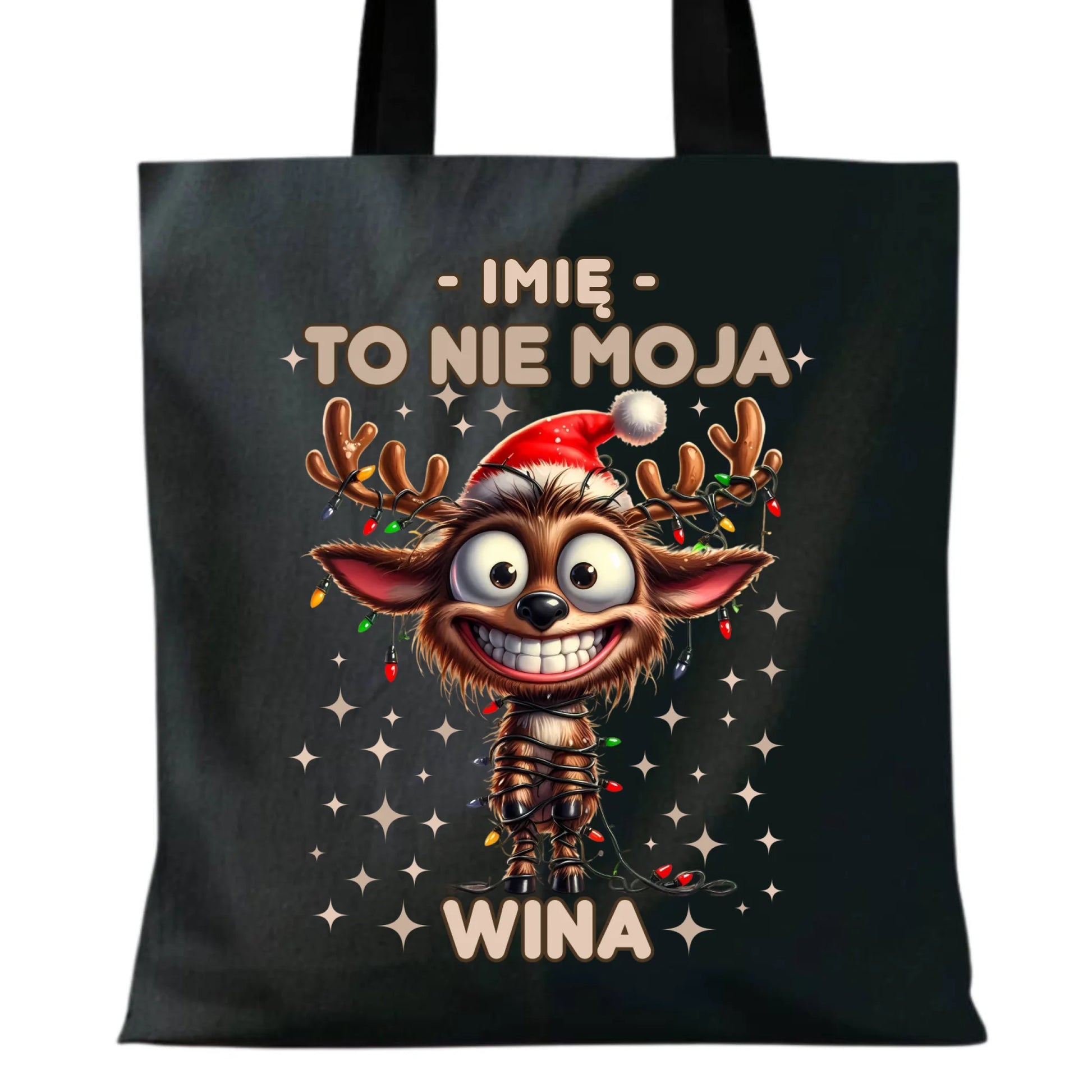Torba świąteczna - Renifer To nie moja wina - personalizowana BN93 - StoryCups.pl