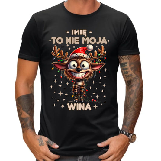 Koszulka męska świąteczna - Renifer To nie moja wina - personalizowana BN93 - StoryCups.pl